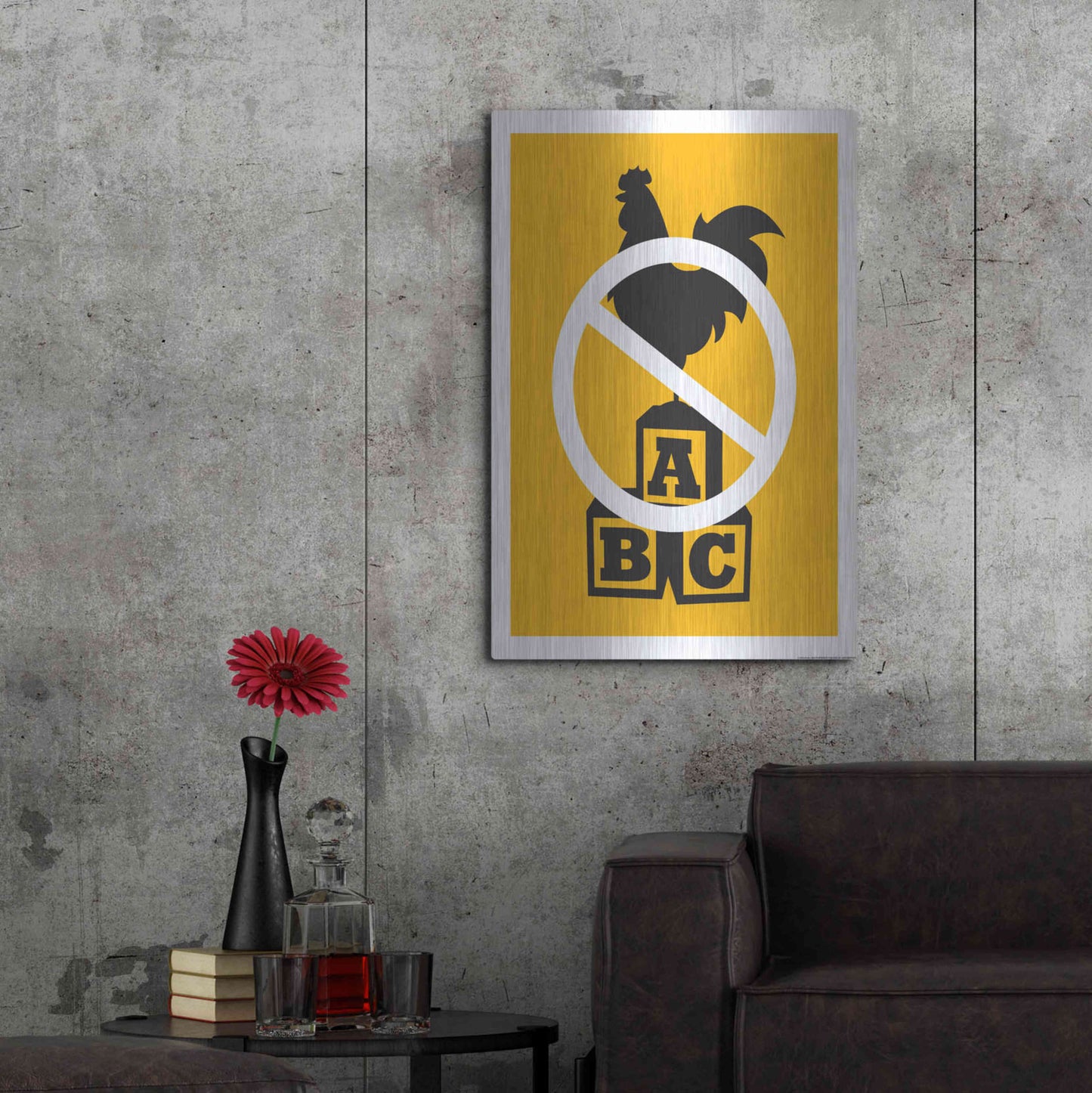 Luxe Metal Art 'No Blocking' by JJ Brando, Metal Wall Art,24x36