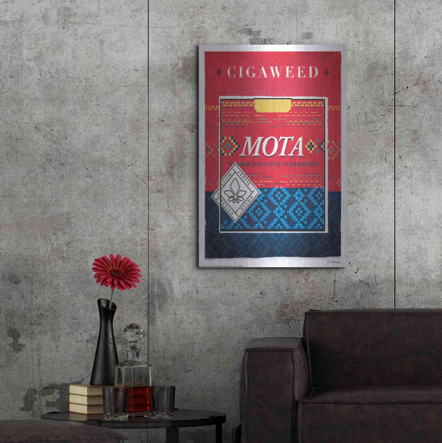 Luxe Metal Art 'Mota' by JJ Brando, Metal Wall Art,24x36