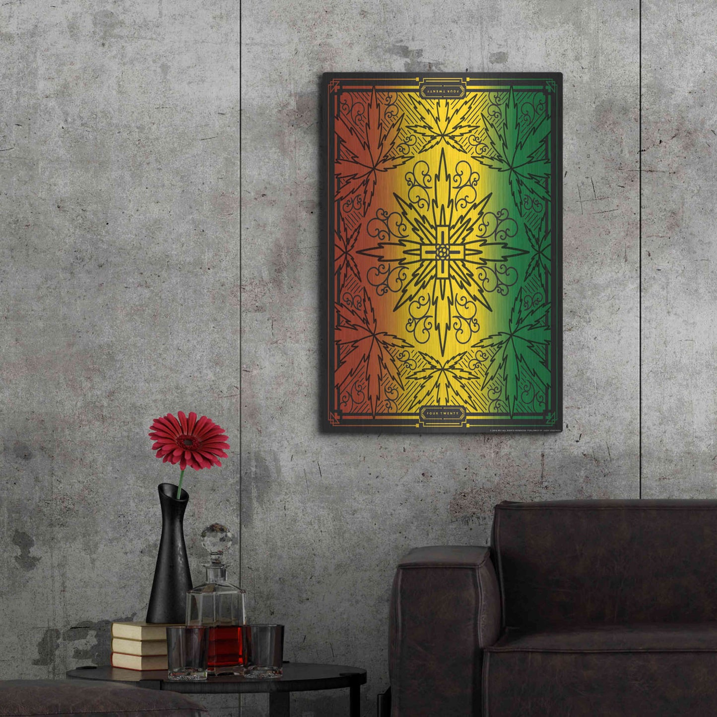 Luxe Metal Art '420 Rasta' by JJ Brando, Metal Wall Art,24x36