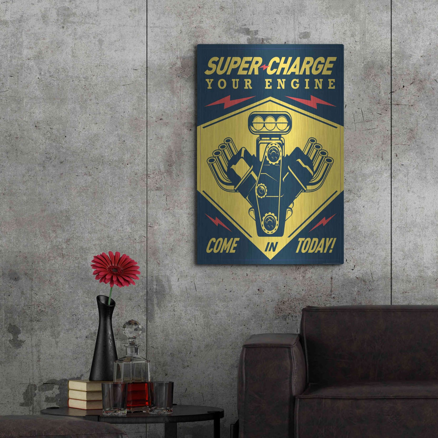 Luxe Metal Art 'Super Racing' by JJ Brando, Metal Wall Art,24x36