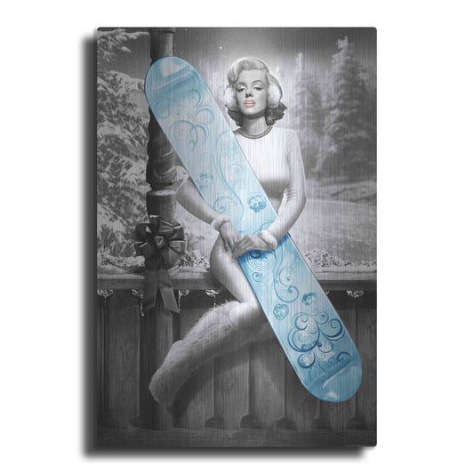 Luxe Metal Art 'Marilyn Snowboard' by JJ Brando, Metal Wall Art