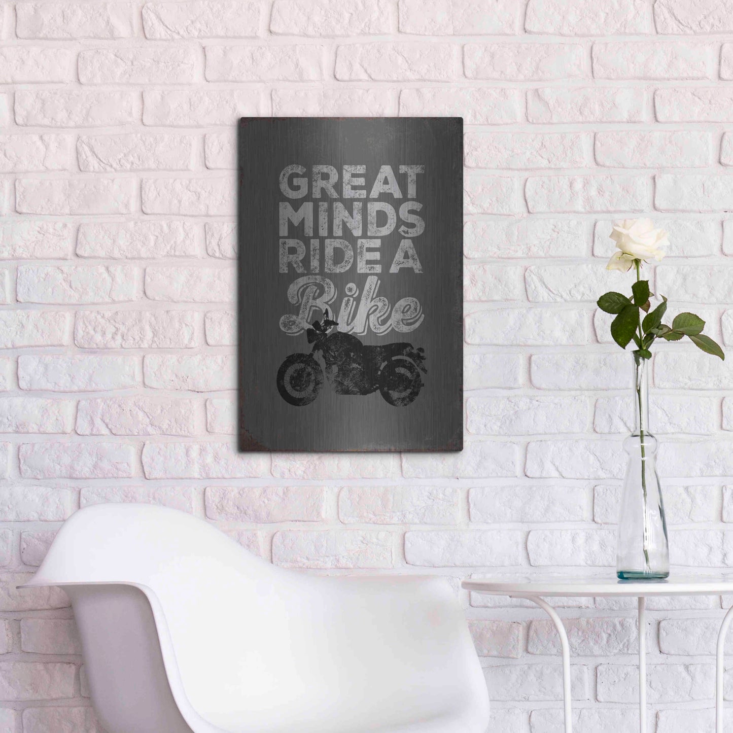 Luxe Metal Art 'Great Minds' by JJ Brando, Metal Wall Art,16x24
