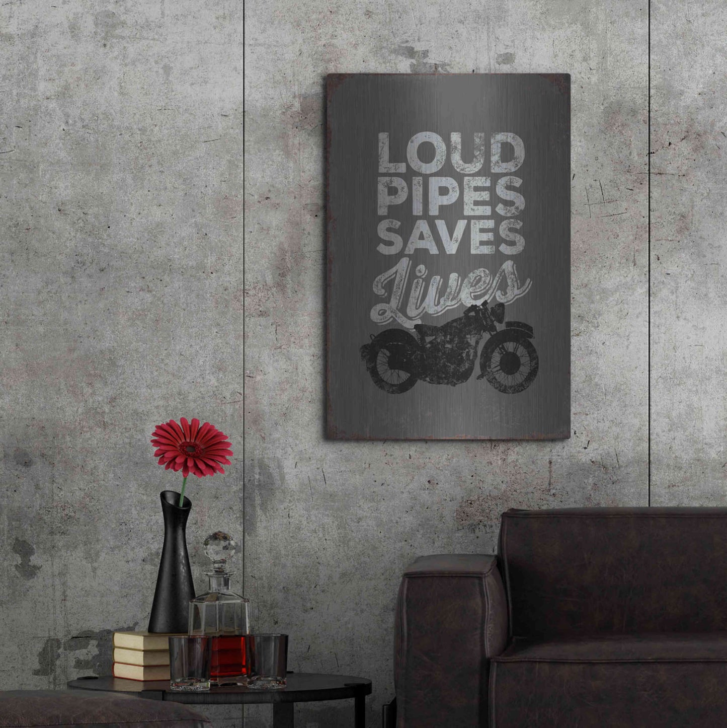 Luxe Metal Art 'Loud Pipes' by JJ Brando, Metal Wall Art,24x36