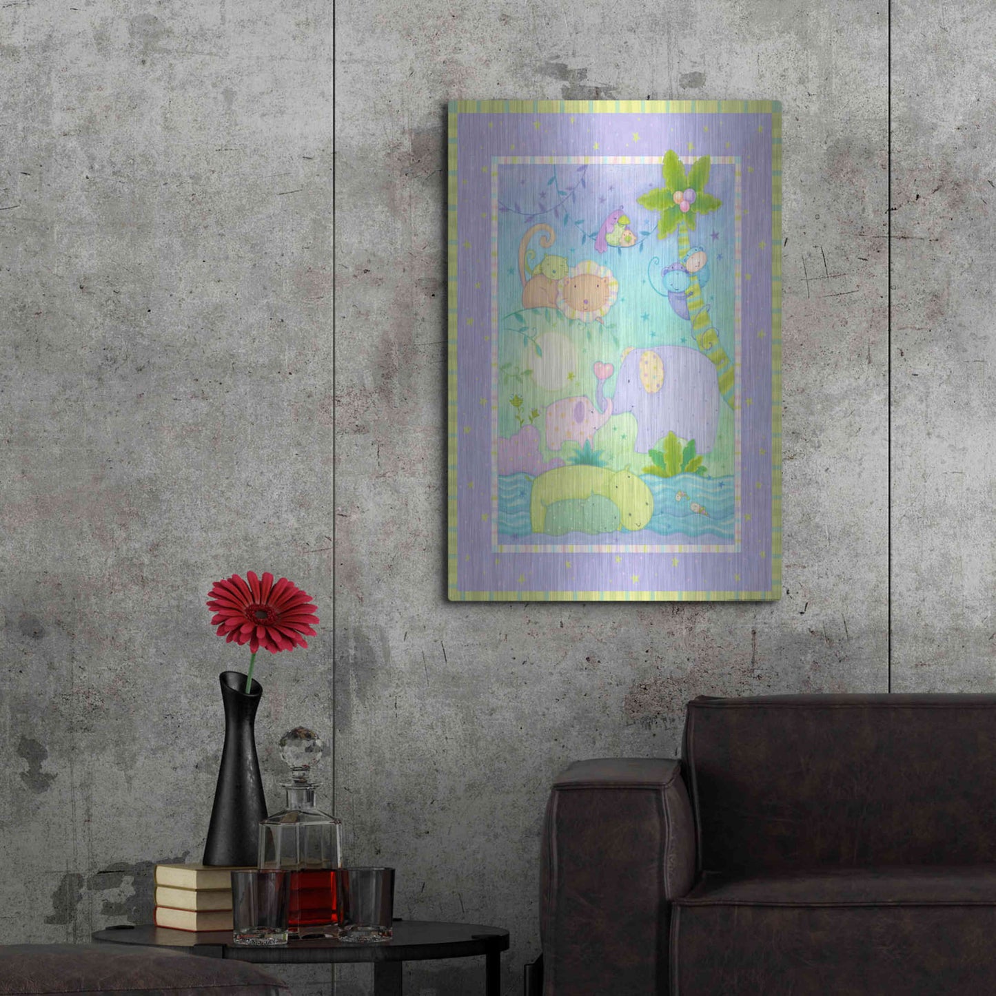 Luxe Metal Art 'Animal Babies 1' by Viv Eisner, Metal Wall Art,24x36