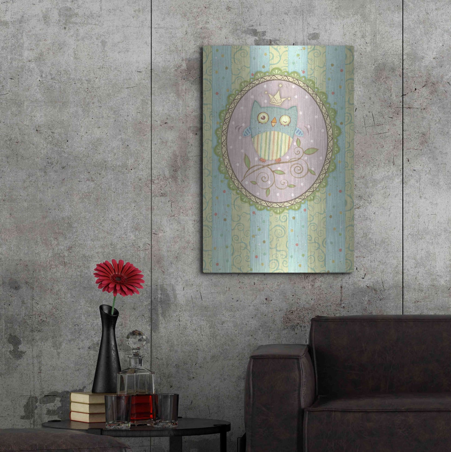 Luxe Metal Art 'Winking Owl' by Viv Eisner, Metal Wall Art,24x36