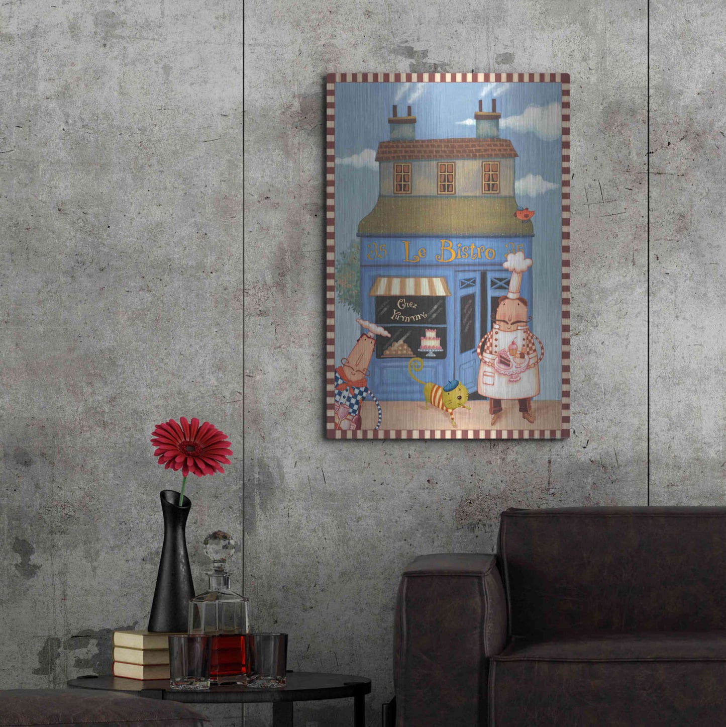 Luxe Metal Art 'Chef 5 Chez Bistro' by Viv Eisner, Metal Wall Art,24x36