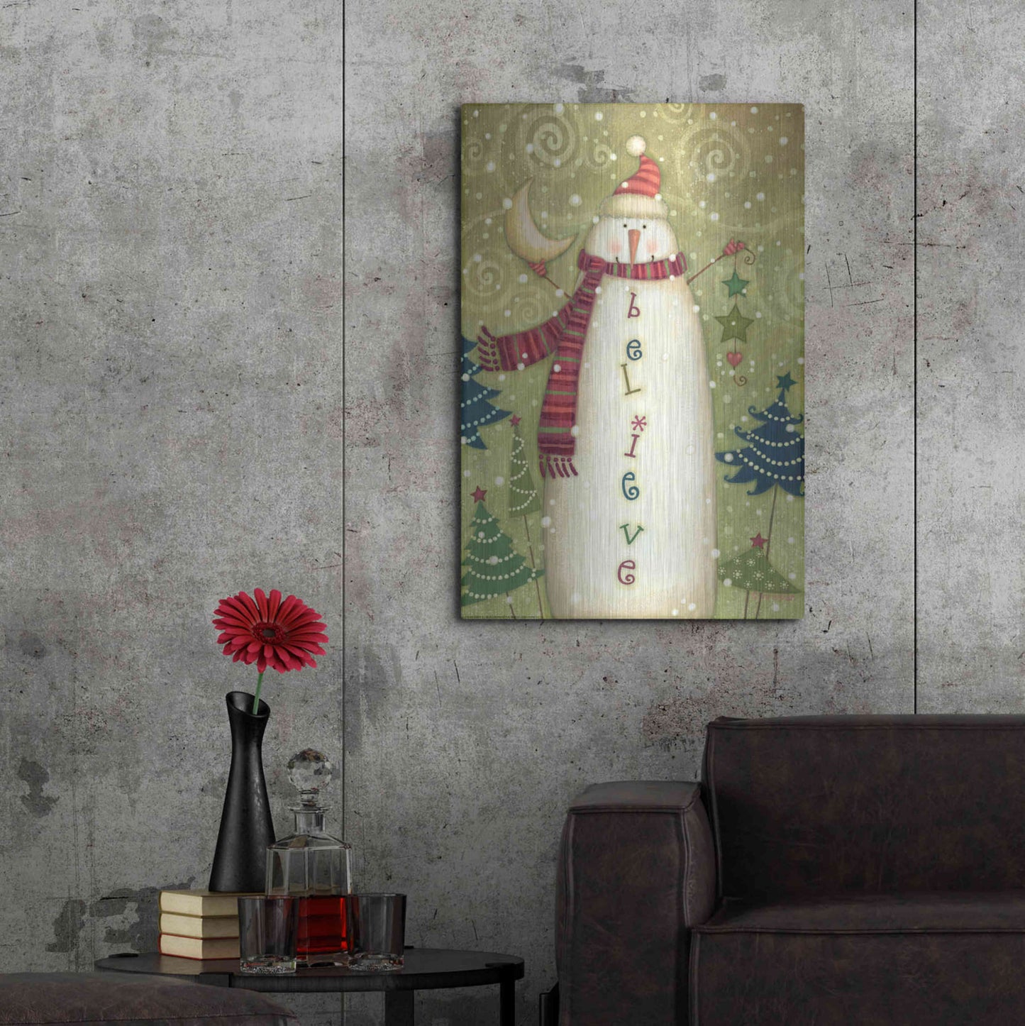 Luxe Metal Art 'Believe 1 Nb' by Viv Eisner, Metal Wall Art,24x36