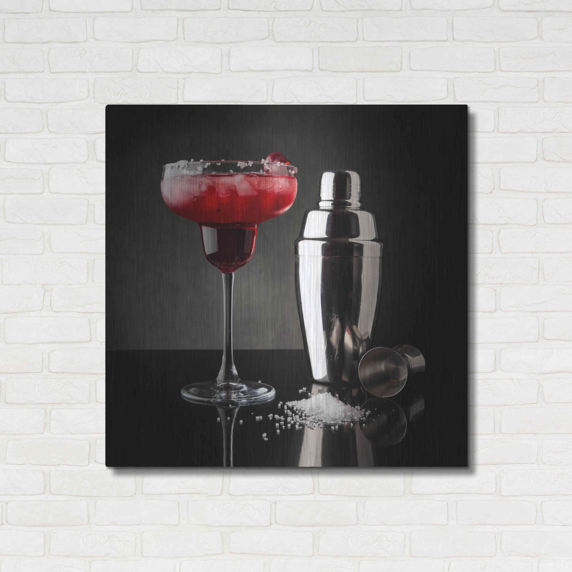 Luxe Metal Art 'Cherry Margarita' by Epic Portfolio, Metal Wall Art,36x36