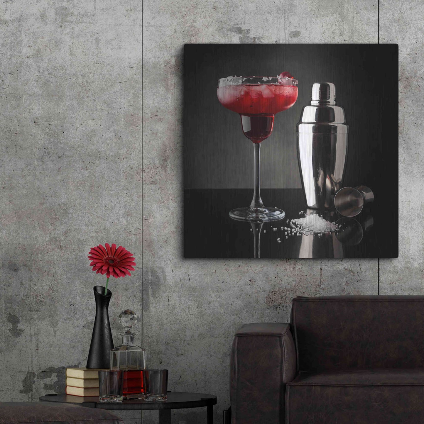 Luxe Metal Art 'Cherry Margarita' by Epic Portfolio, Metal Wall Art,36x36