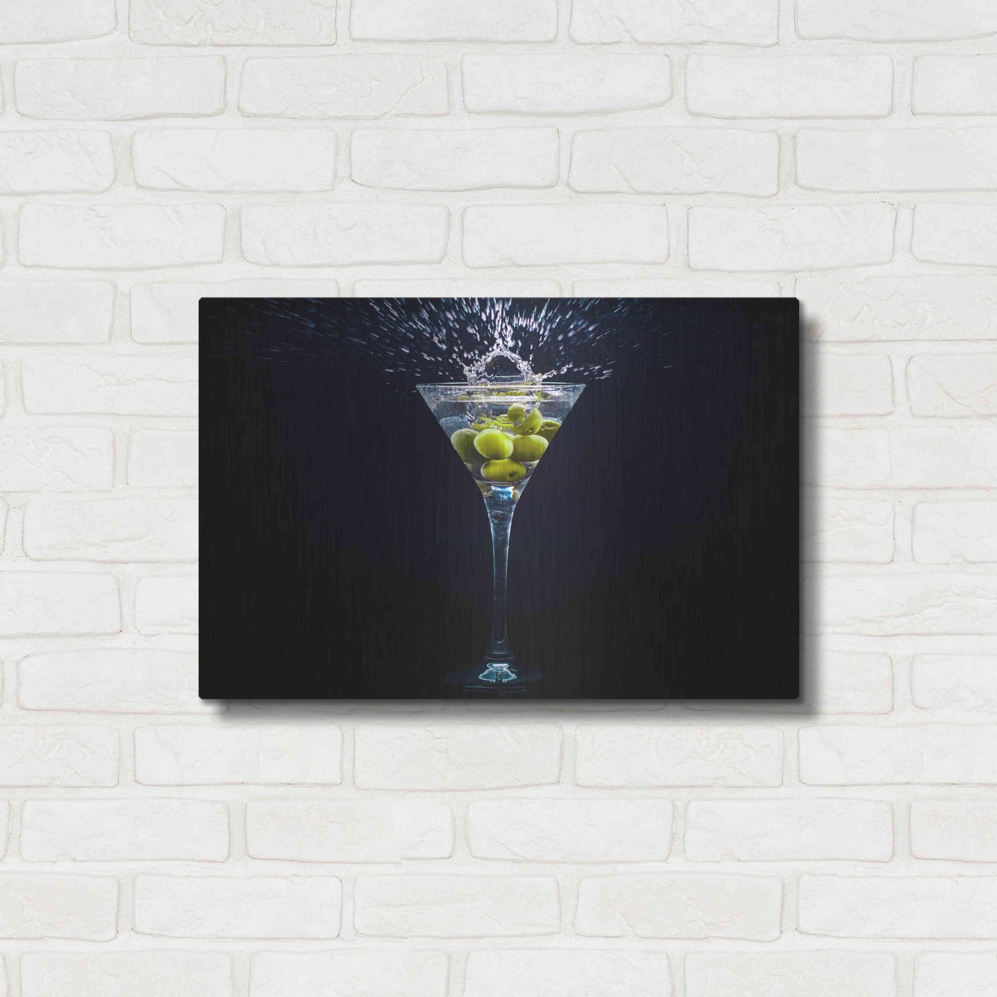 Luxe Metal Art 'Dirty Martini Splash' by Epic Portfolio, Metal Wall Art,24x16