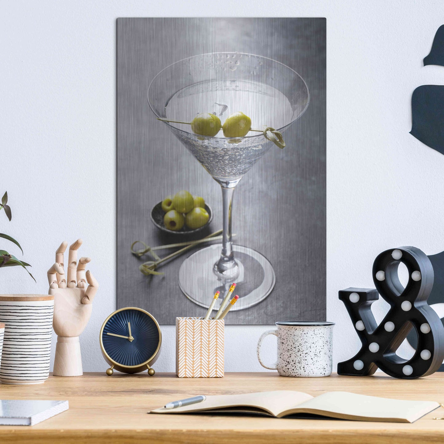 Luxe Metal Art 'Dirty Martini' by Epic Portfolio, Metal Wall Art,12x16