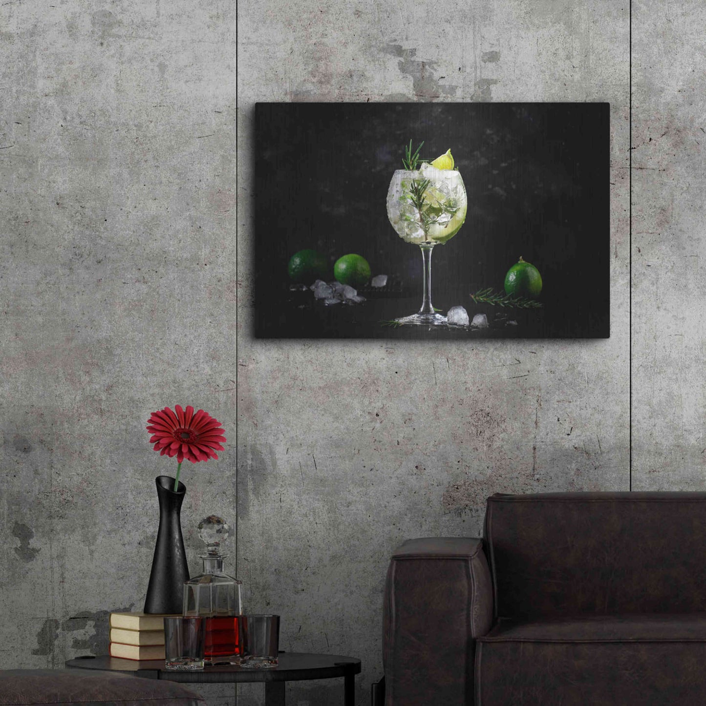 Luxe Metal Art 'Gin and Tonic' by Epic Portfolio, Metal Wall Art,36x24
