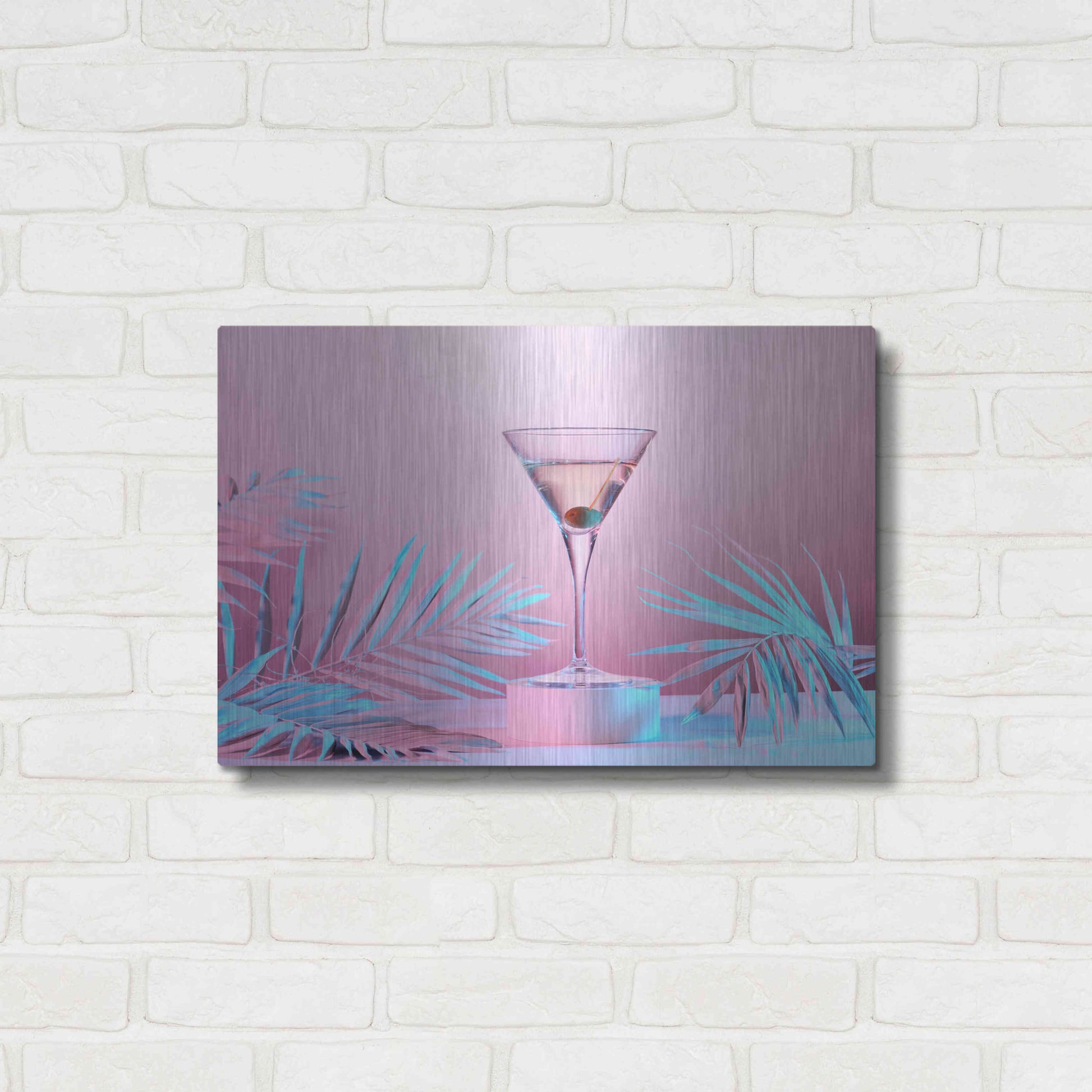 Luxe Metal Art 'Martini' by Epic Portfolio, Metal Wall Art,24x16