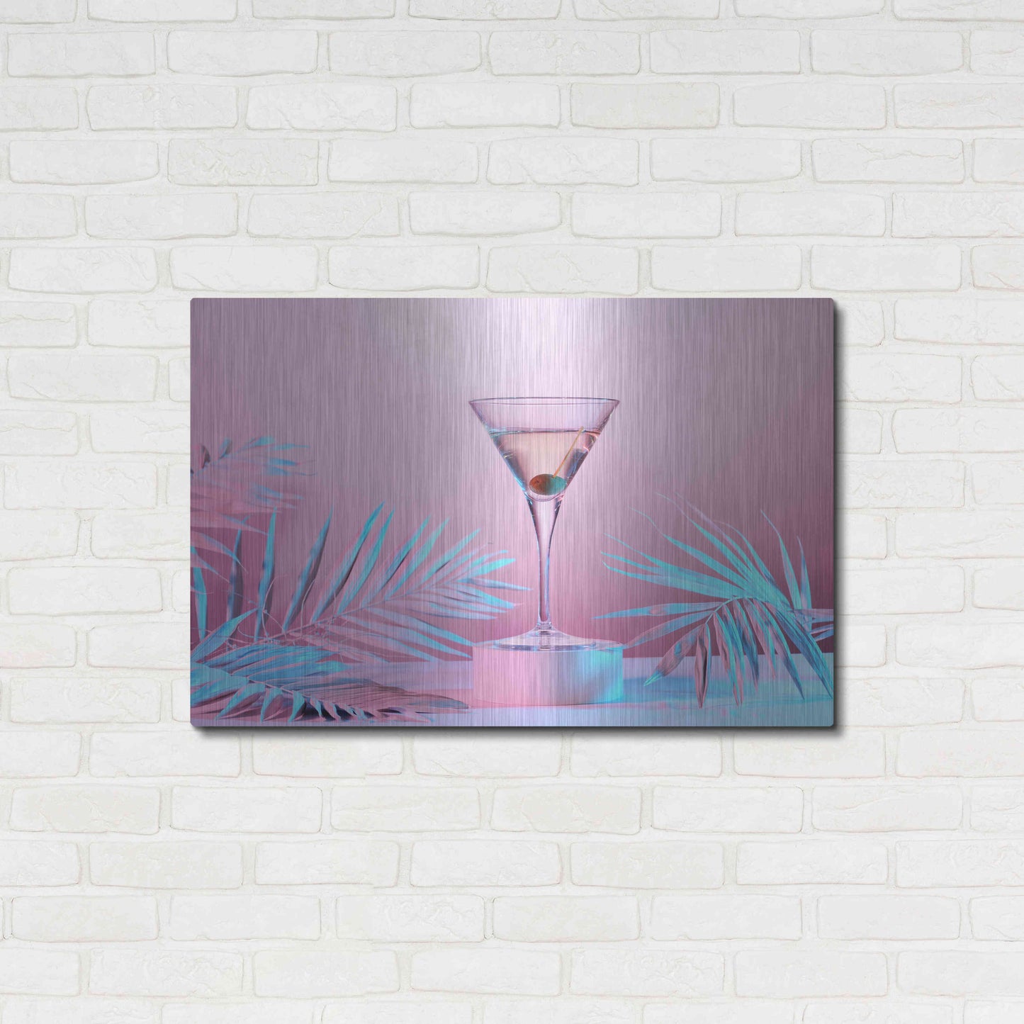 Luxe Metal Art 'Martini' by Epic Portfolio, Metal Wall Art,36x24