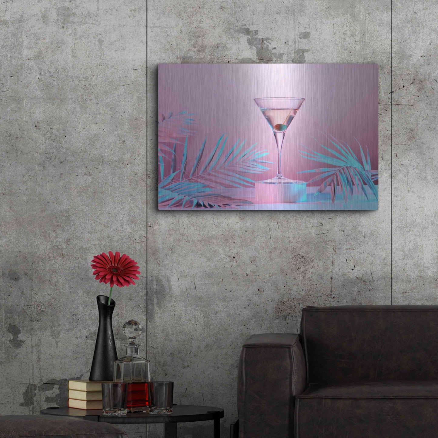 Luxe Metal Art 'Martini' by Epic Portfolio, Metal Wall Art,36x24