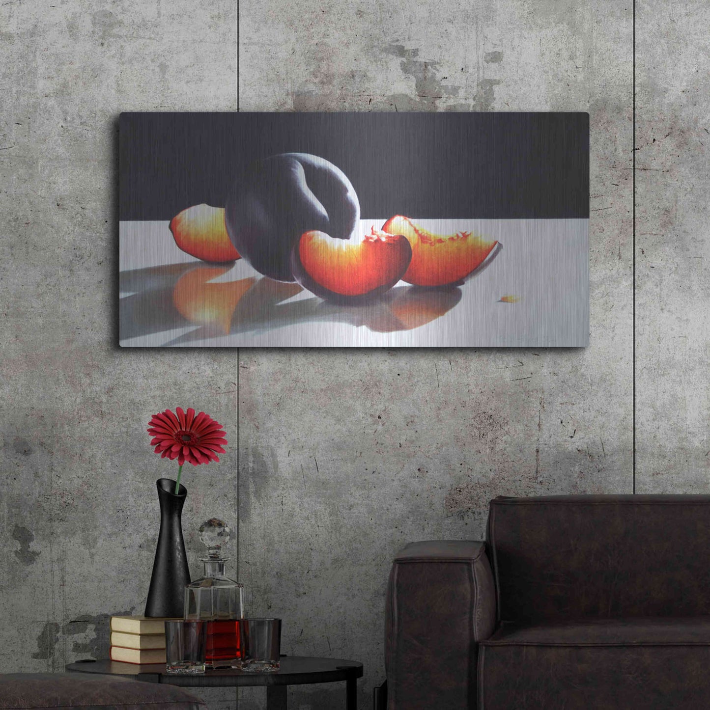Luxe Metal Art 'Plum Perfect' by Cecile Baird, Metal Wall Art,48x24