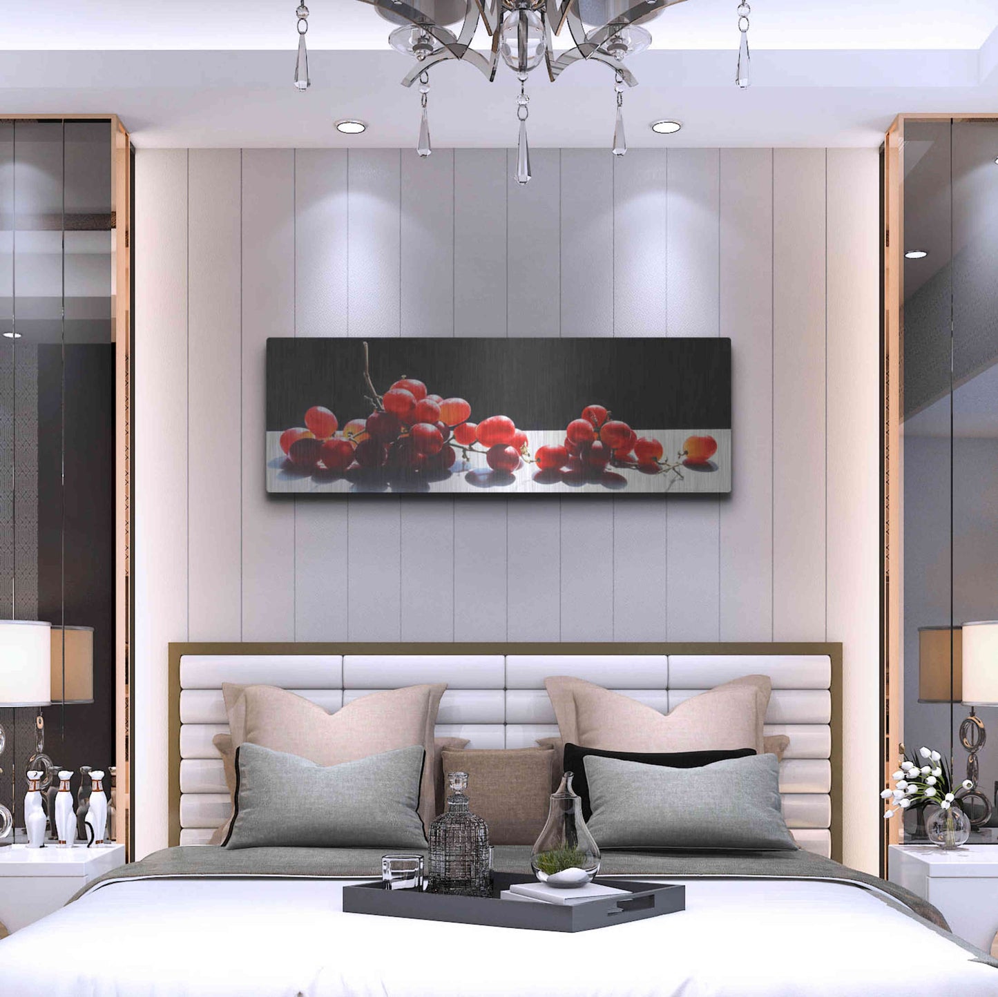 Luxe Metal Art '2008 Best of Show Radiant Red' by Cecile Baird, Metal Wall Art,48x16