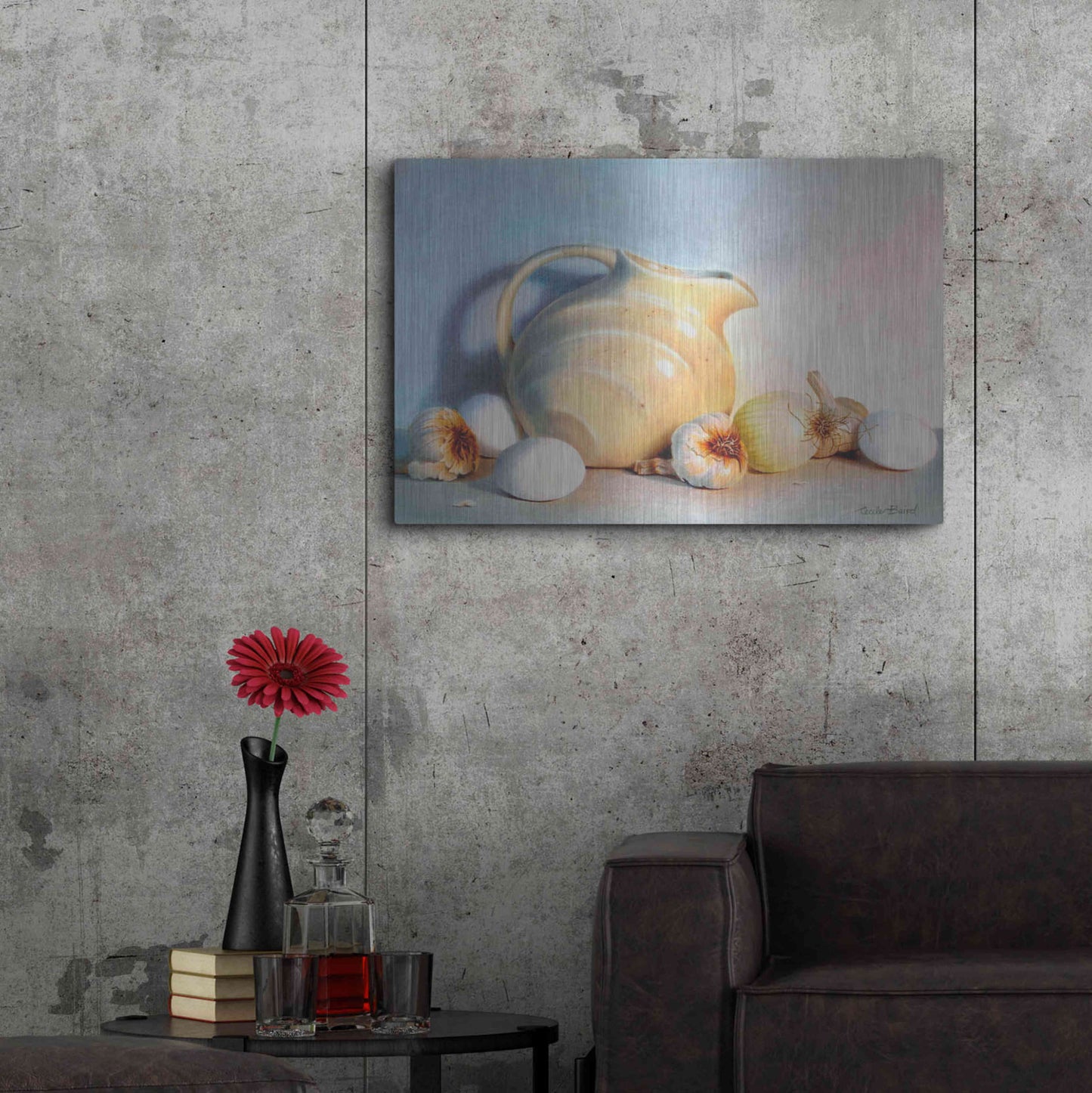 Luxe Metal Art 'White Study' by Cecile Baird, Metal Wall Art,36x24