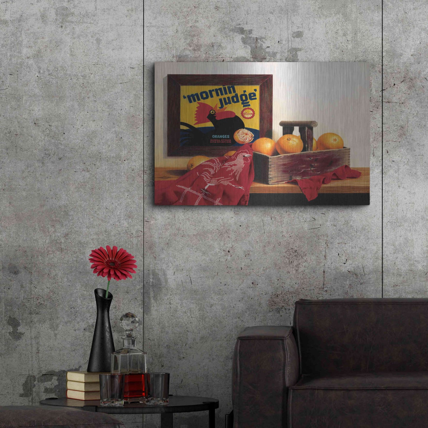 Luxe Metal Art ''Mornin Judge'' by Cecile Baird, Metal Wall Art,36x24