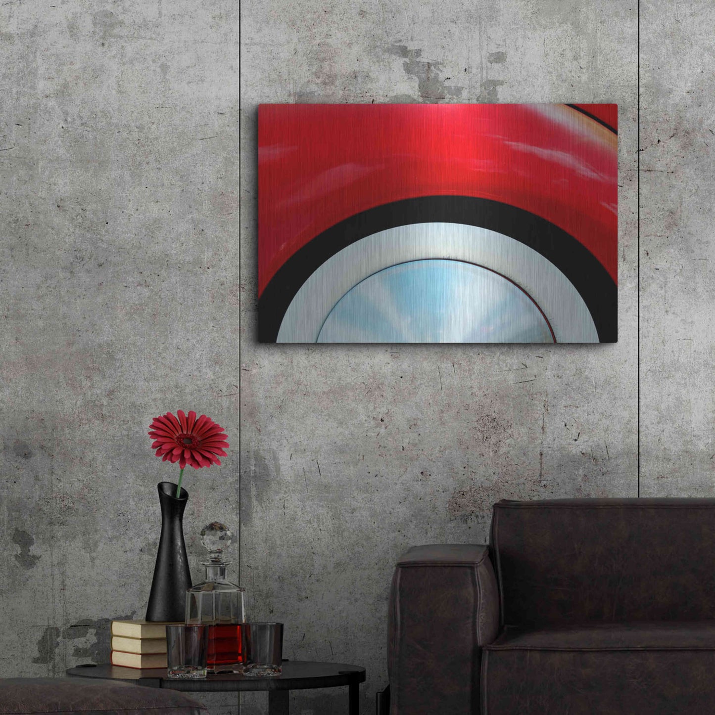 Luxe Metal Art '39 wheel and fender' by Clive Branson, Metal Wall Art,36x24