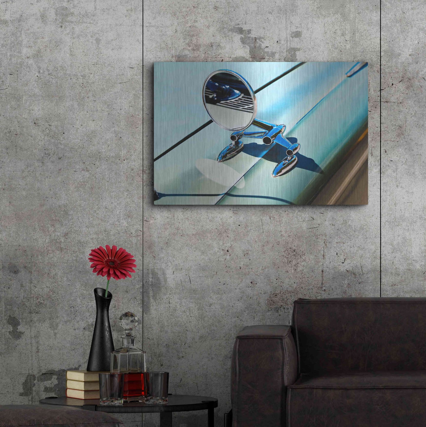 Luxe Metal Art '59 Side mirror' by Clive Branson, Metal Wall Art,36x24