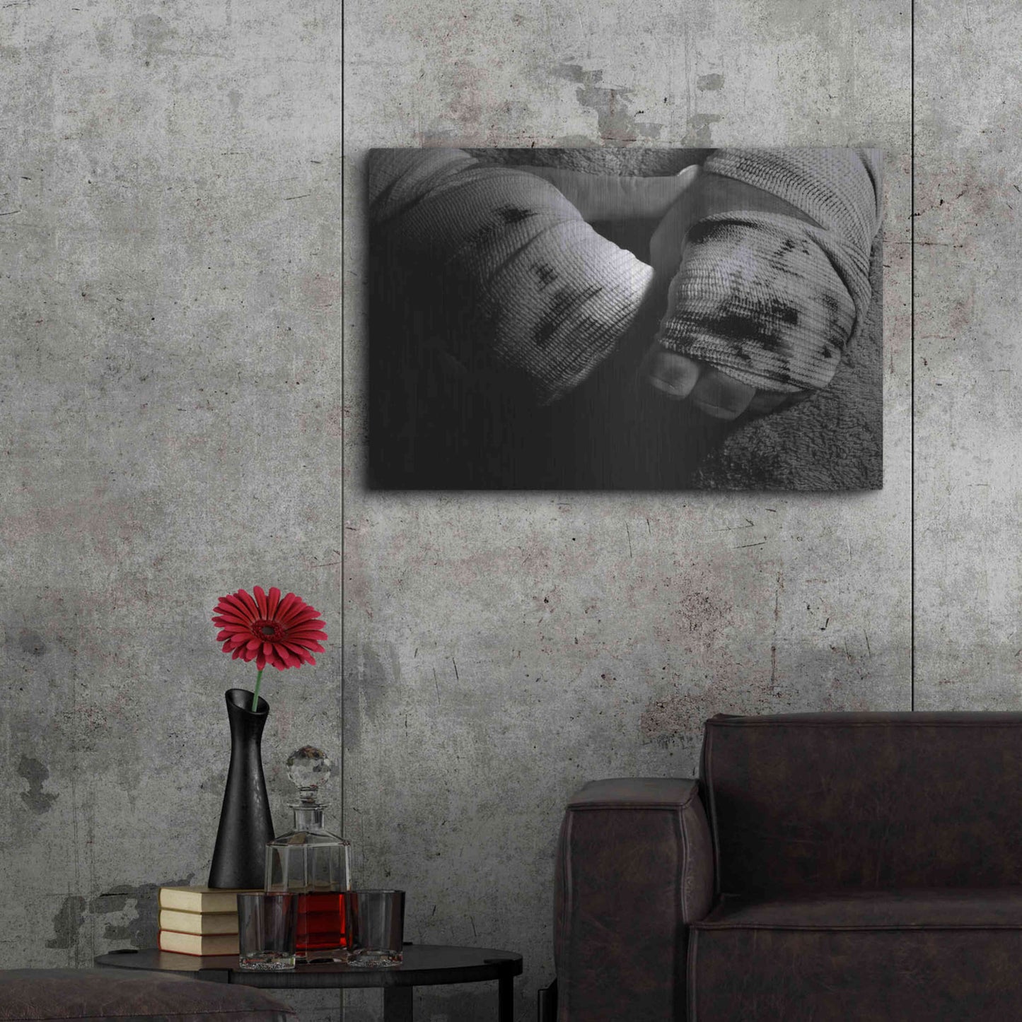 Luxe Metal Art 'Defeat Copy' by Clive Branson, Metal Wall Art,36x24