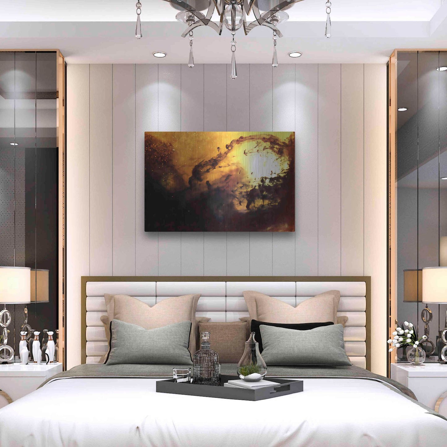 Luxe Metal Art 'Fluidity' by Clive Branson, Metal Wall Art,36x24