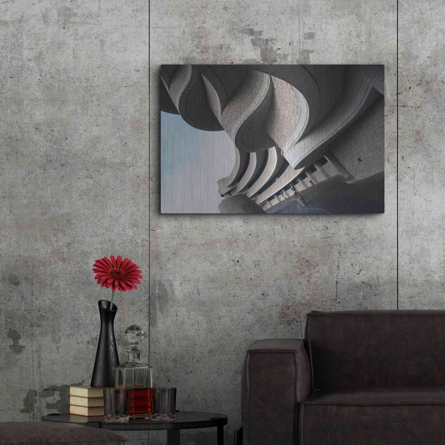 Luxe Metal Art 'Museum Of Civilization 1' by Clive Branson, Metal Wall Art,36x24