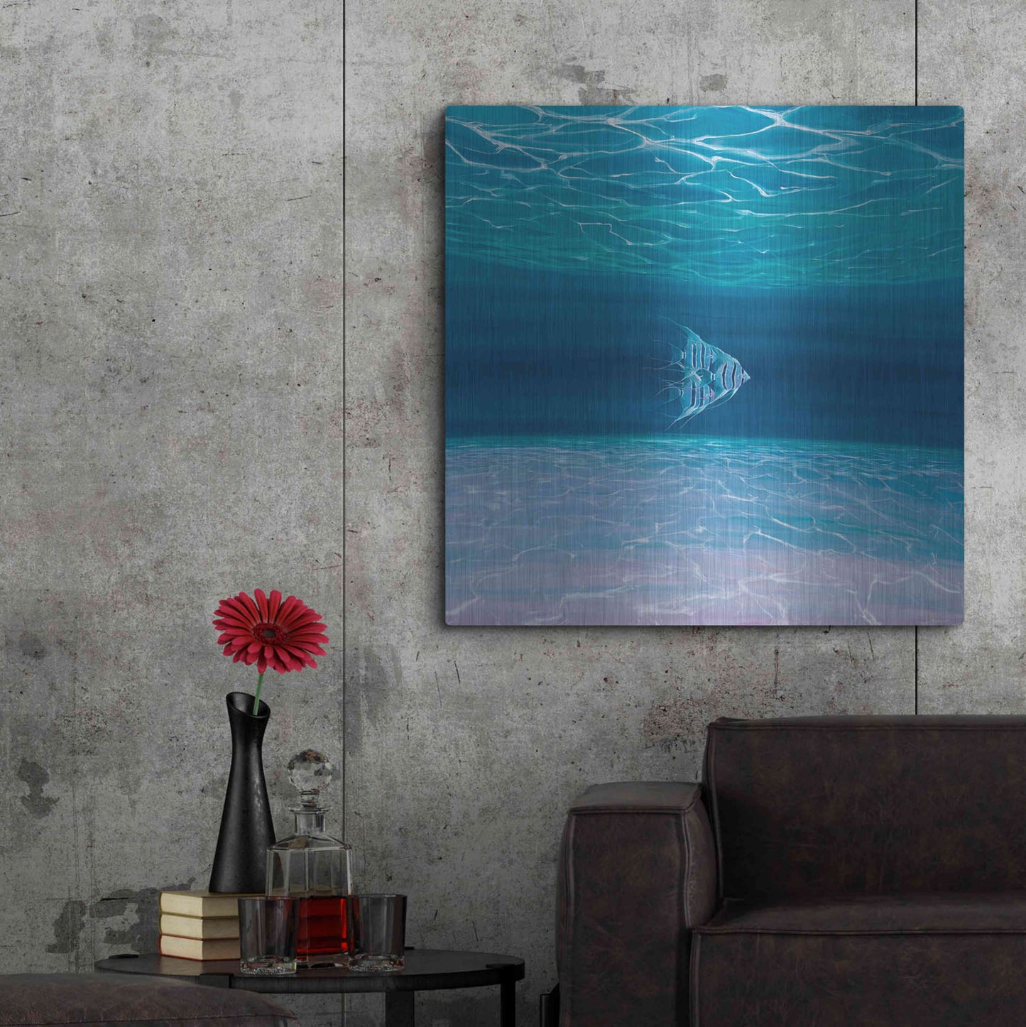 Luxe Metal Art 'Blue Angels Blue Sea' by Gill Bustamante, Metal Wall Art,36x36