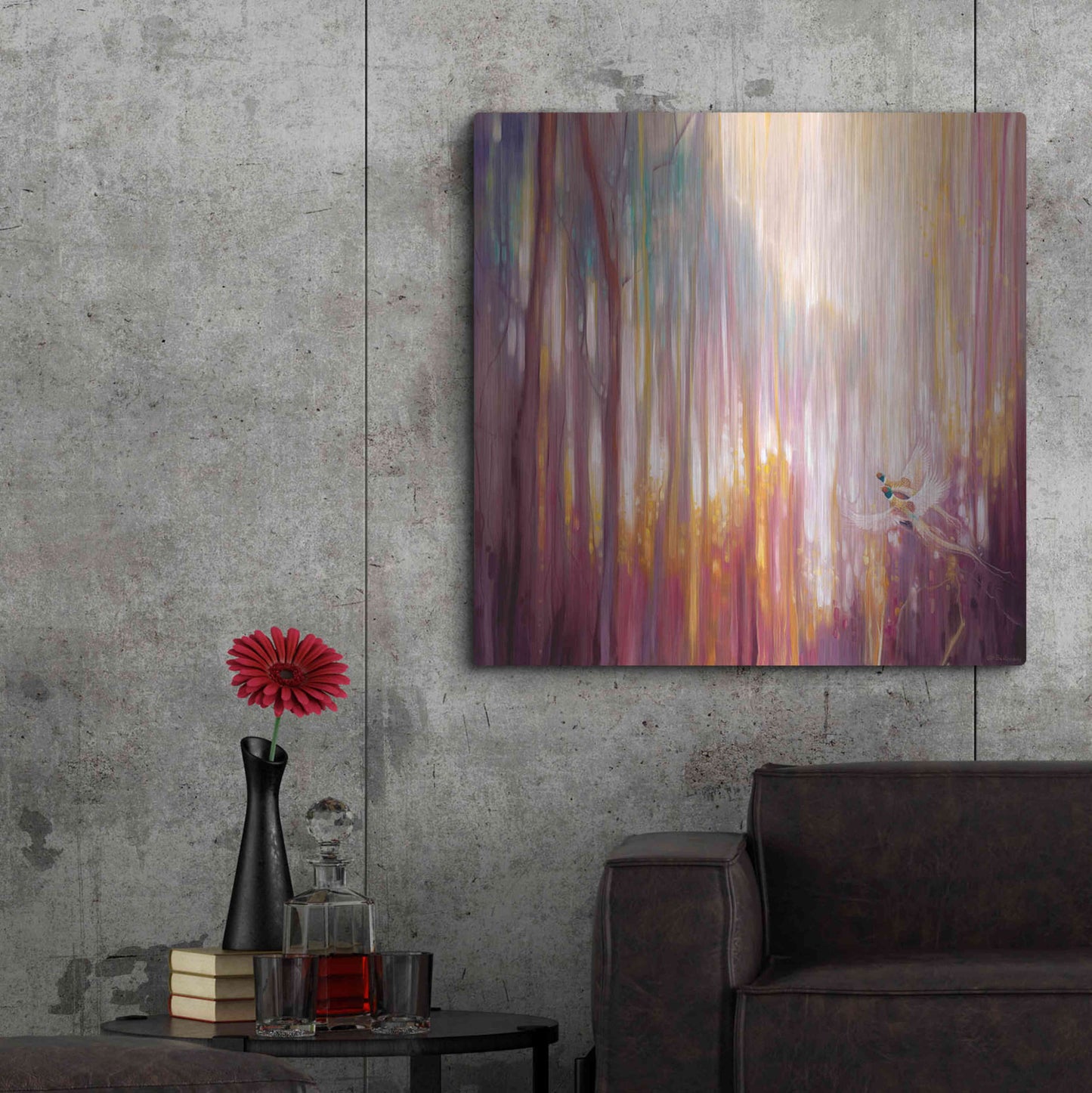 Luxe Metal Art 'Nebulous Forest' by Gill Bustamante, Metal Wall Art,36x36