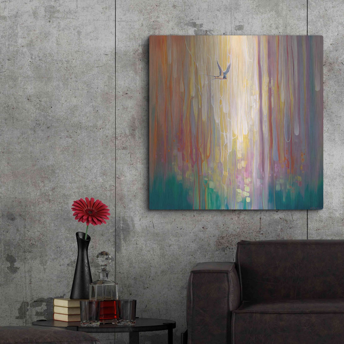 Luxe Metal Art 'Summer Ends' by Gill Bustamante, Metal Wall Art,36x36