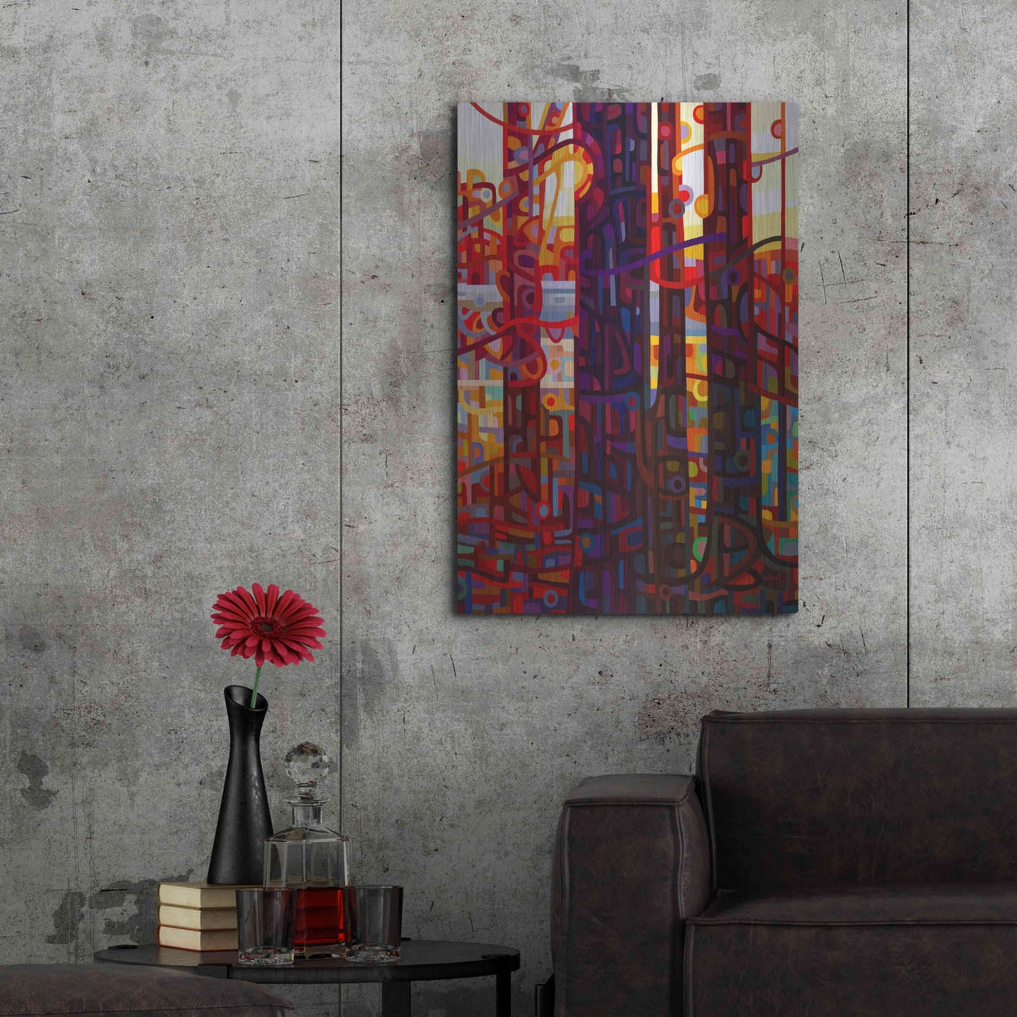 Luxe Metal Art 'Carnelian Morning' by Mandy Budan, Metal Wall Art,24x36