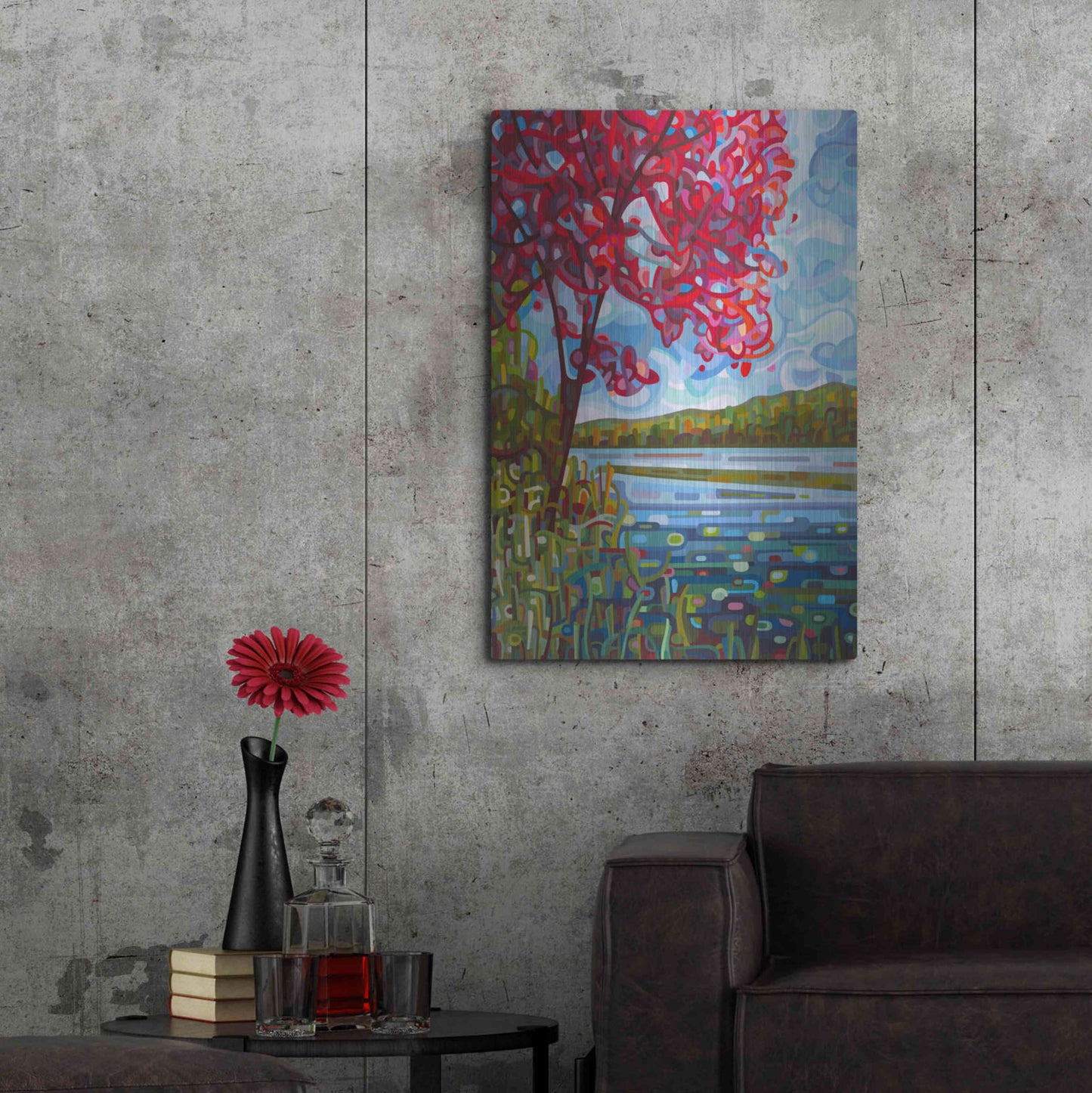 Luxe Metal Art 'Lady in Red' by Mandy Budan, Metal Wall Art,24x36