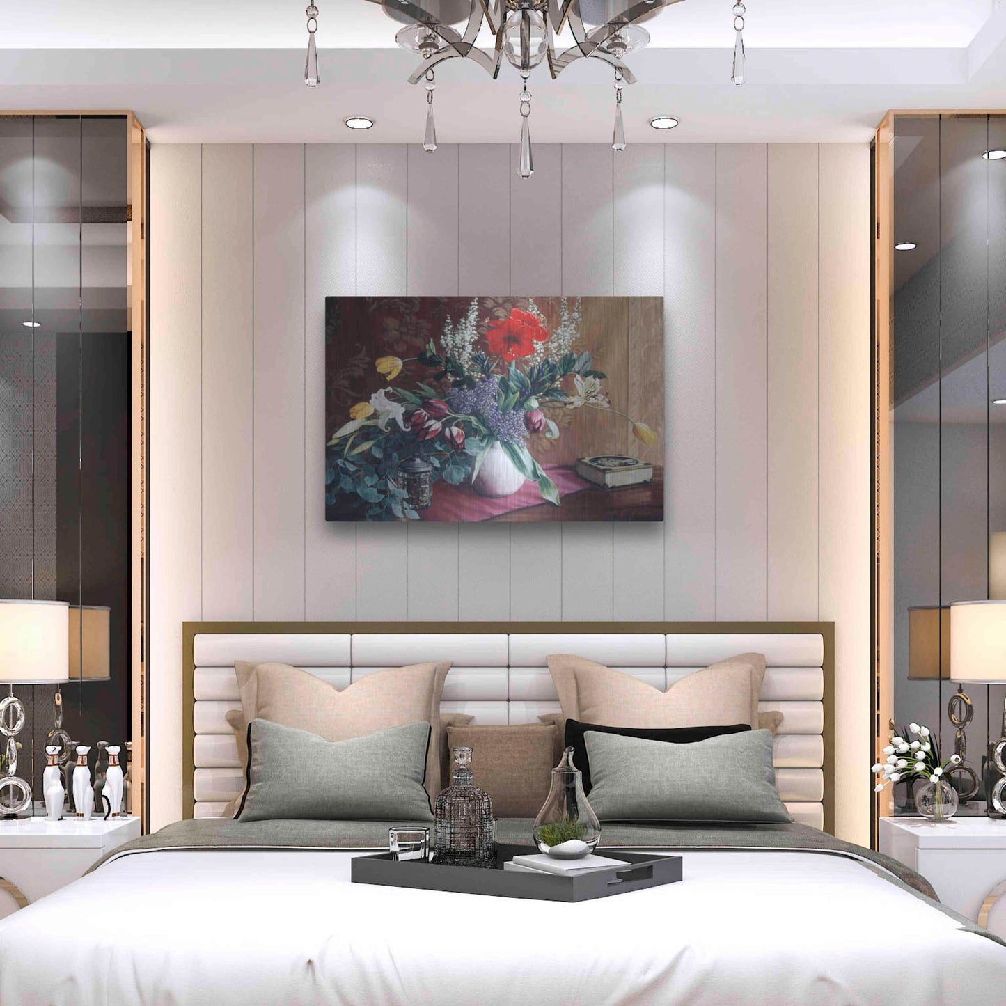 Luxe Metal Art 'Evening Bouquet with Toffee Box' by Robin Anderson, Metal Wall Art,36x24