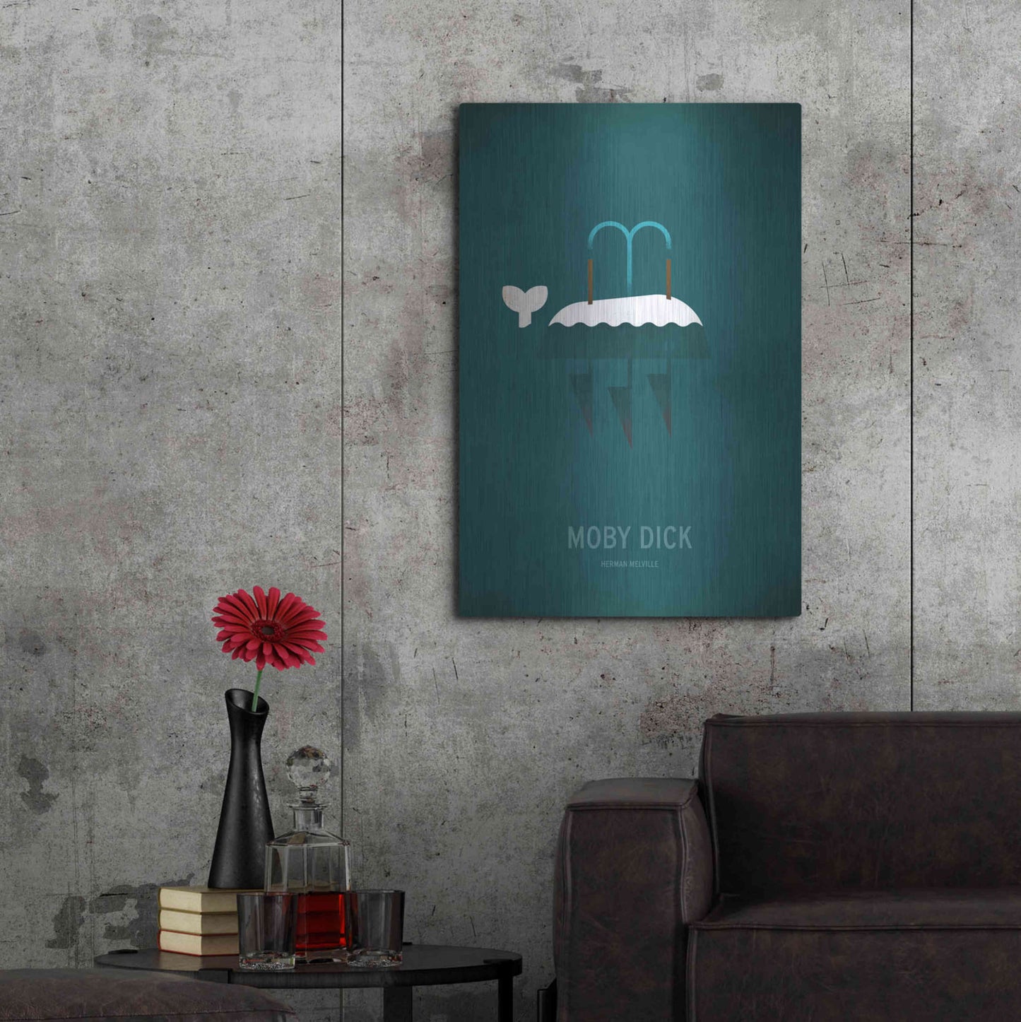 Luxe Metal Art 'Moby Dick Minimal' by Christian Jackson, Metal Wall Art,24x36