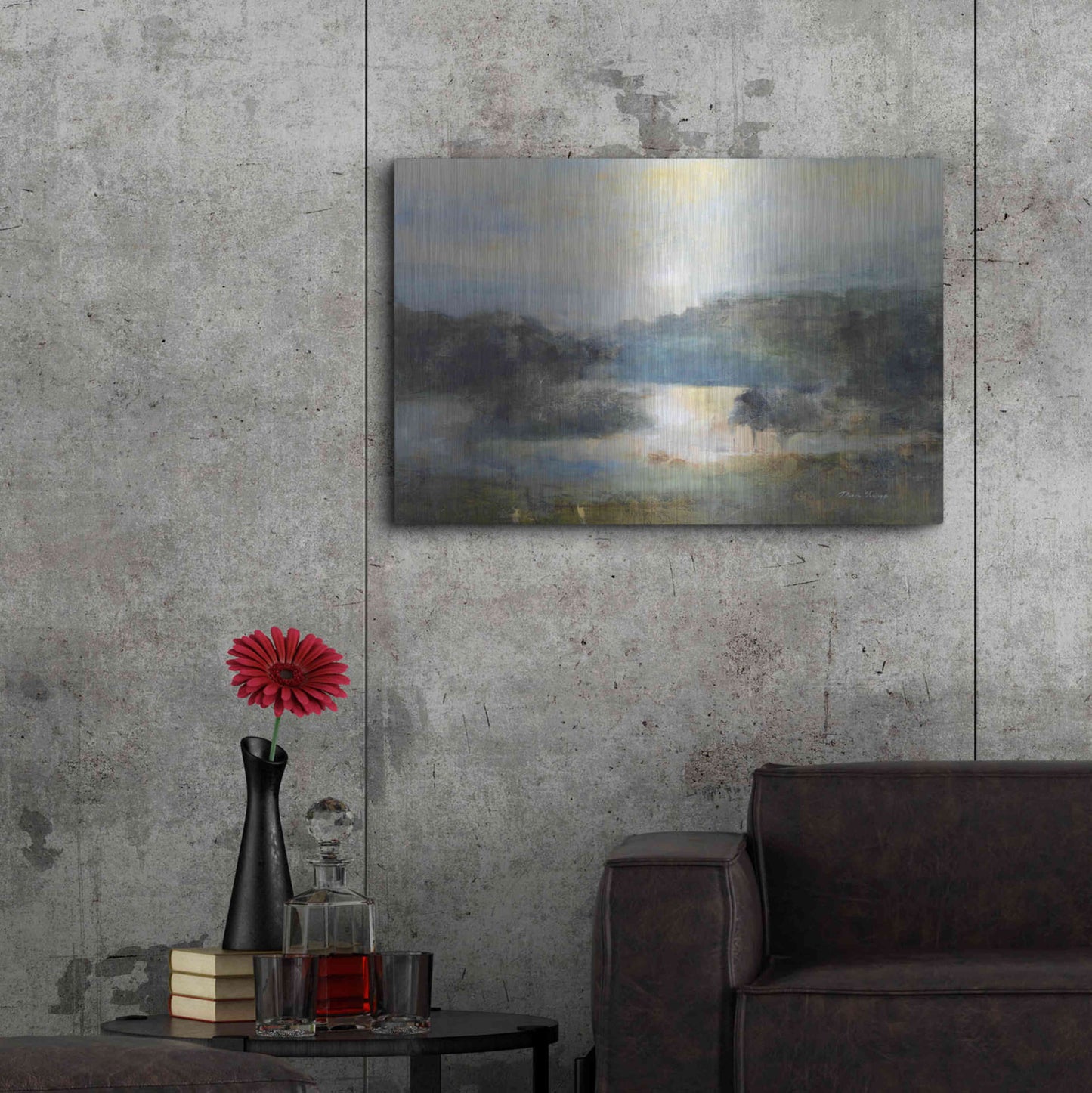Luxe Metal Art 'Valley Blue' by J Austin Jennings, Metal Wall Art,36x24