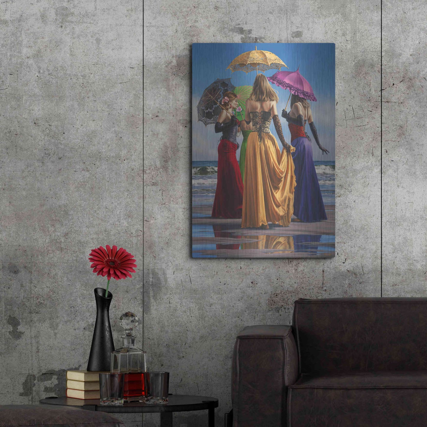 Luxe Metal Art 'Parasols' by Paul Kelley, Metal Wall Art,24x36