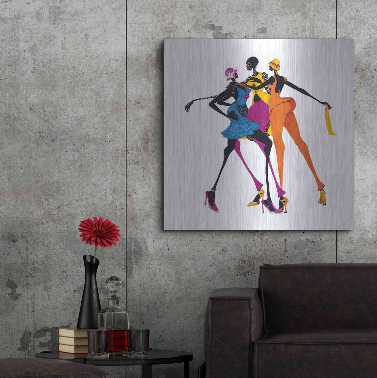 Luxe Metal Art 'Hips Hips Hips' by Shan Kelly, Metal Wall Art,36x36