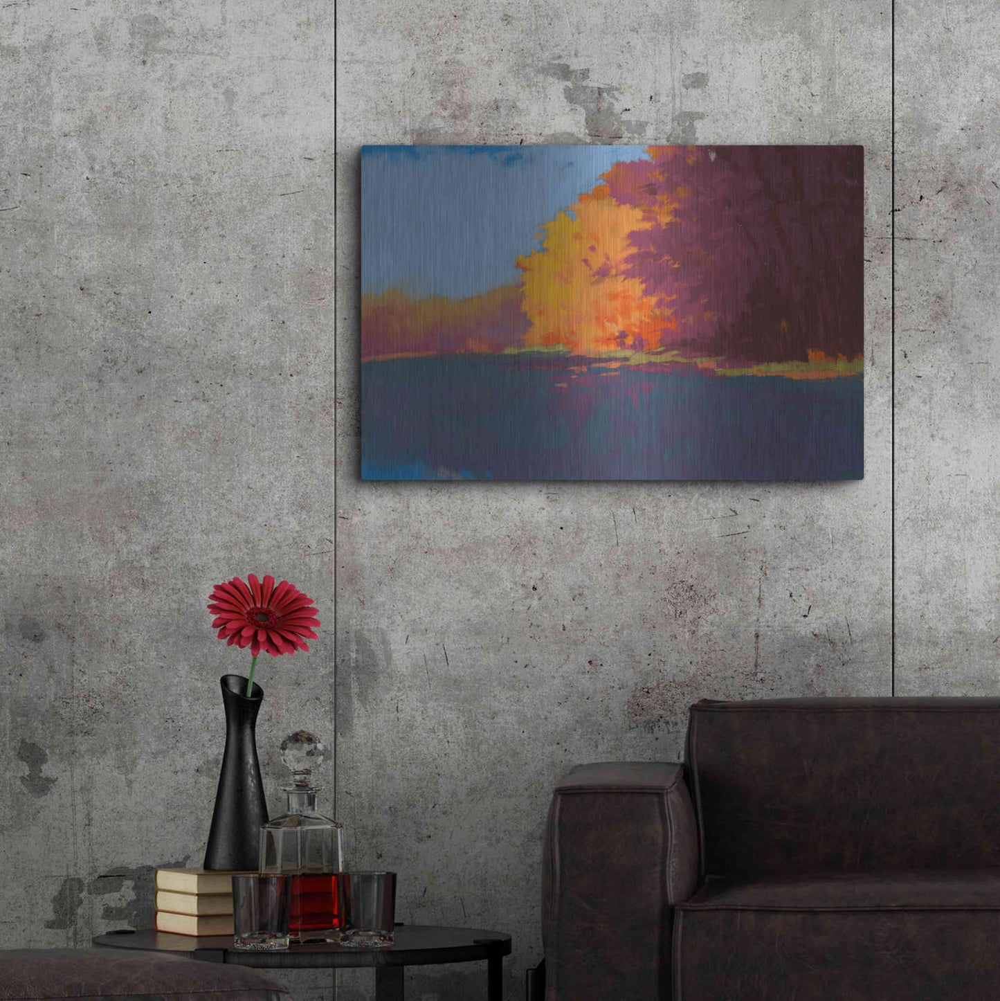 Luxe Metal Art 'River Bank' by Mike Kelly, Metal Wall Art,36x24