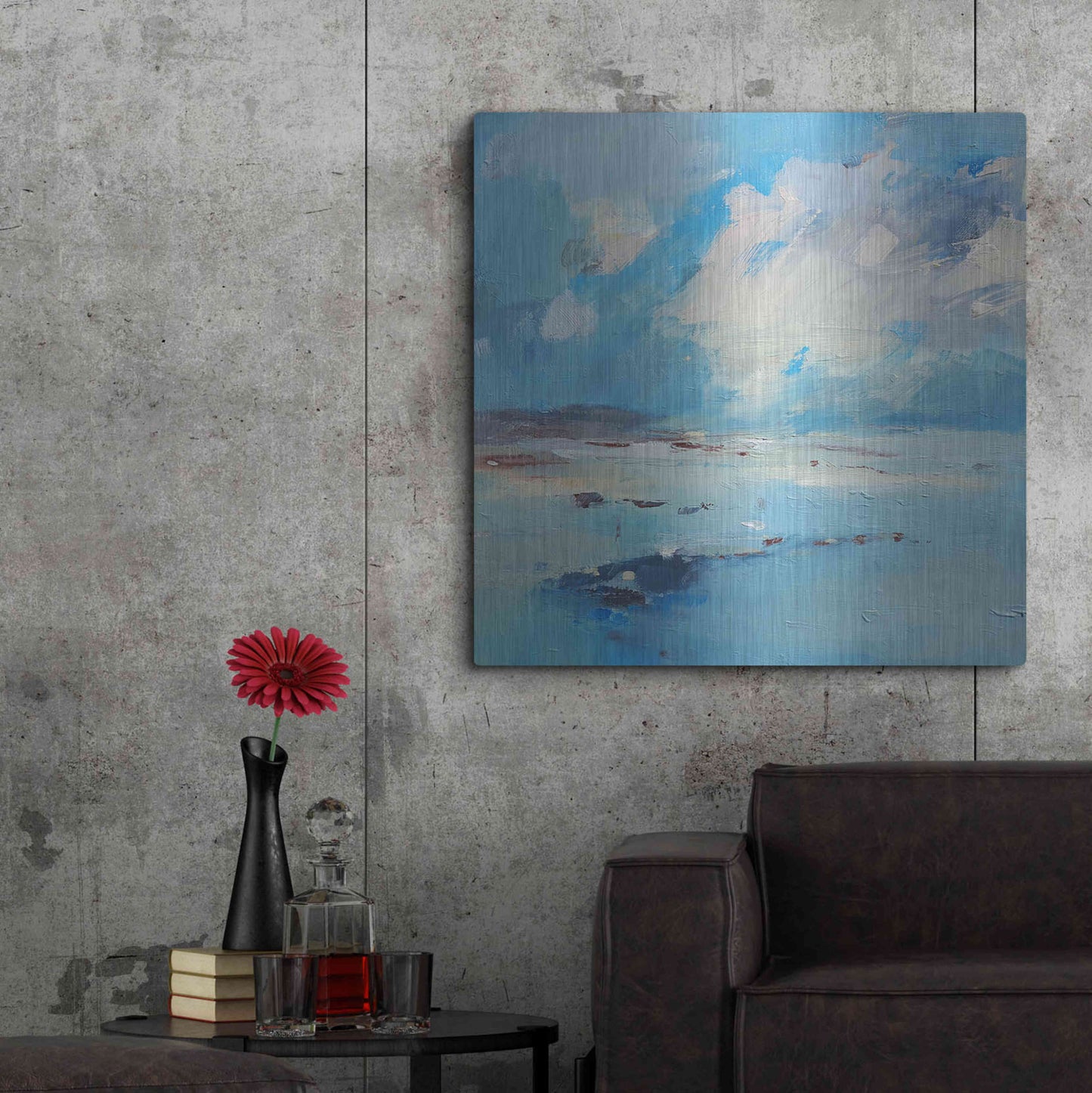 Luxe Metal Art 'Low Tide' by Andrew Kinmont, Metal Wall Art,36x36