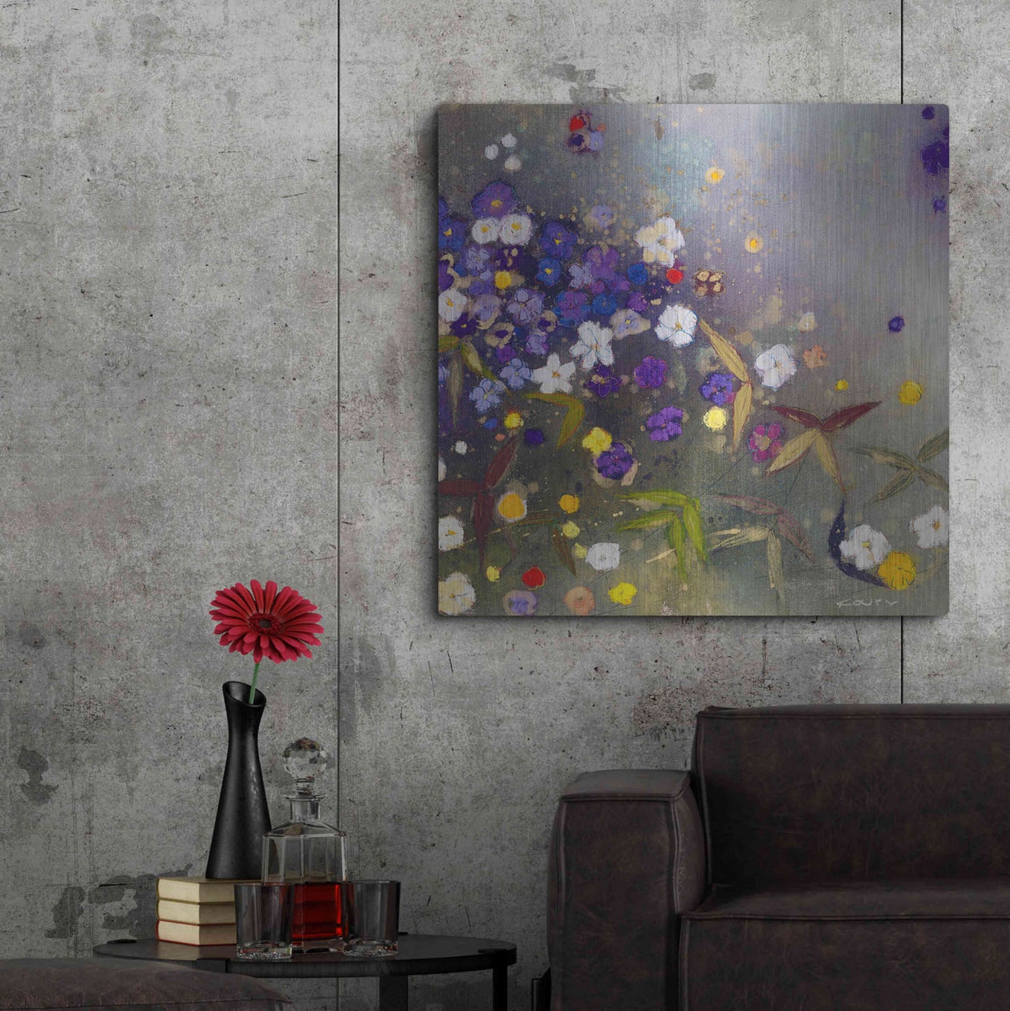 Luxe Metal Art 'Gardens in the Mist IX' by Aleah Koury, Metal Wall Art,36x36