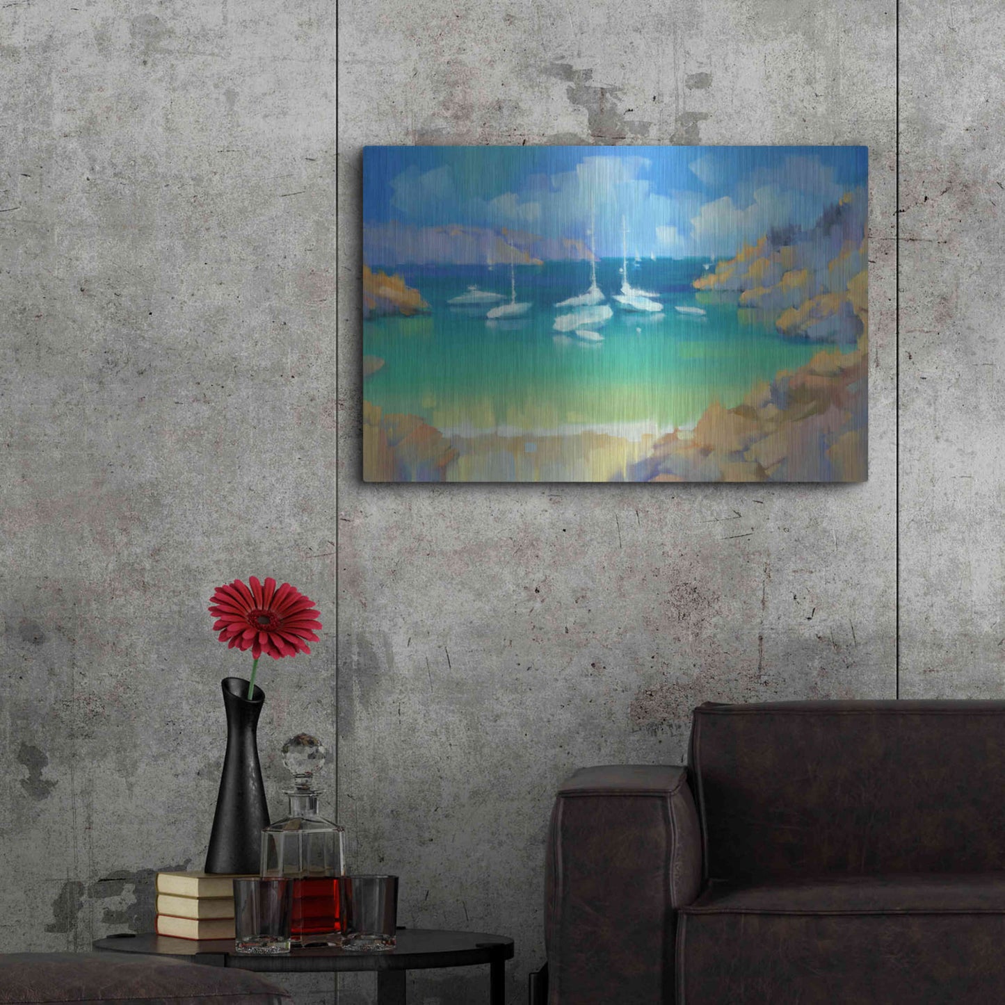 Luxe Metal Art 'Cala Llombards VI' by Alex Hook Krioutchkov, Metal Wall Art,36x24