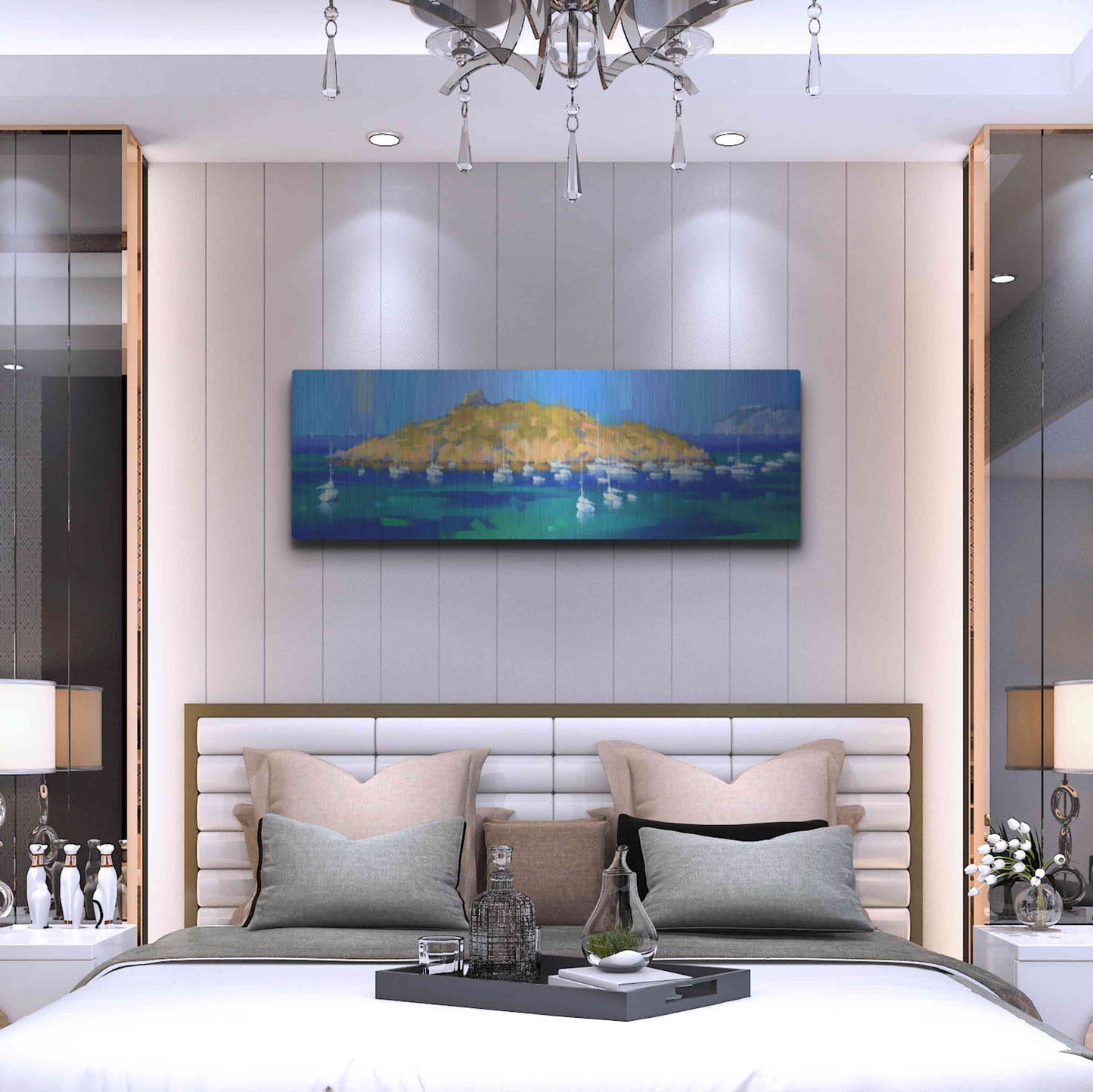 Luxe Metal Art 'Island' by Alex Hook Krioutchkov, Metal Wall Art,48x16
