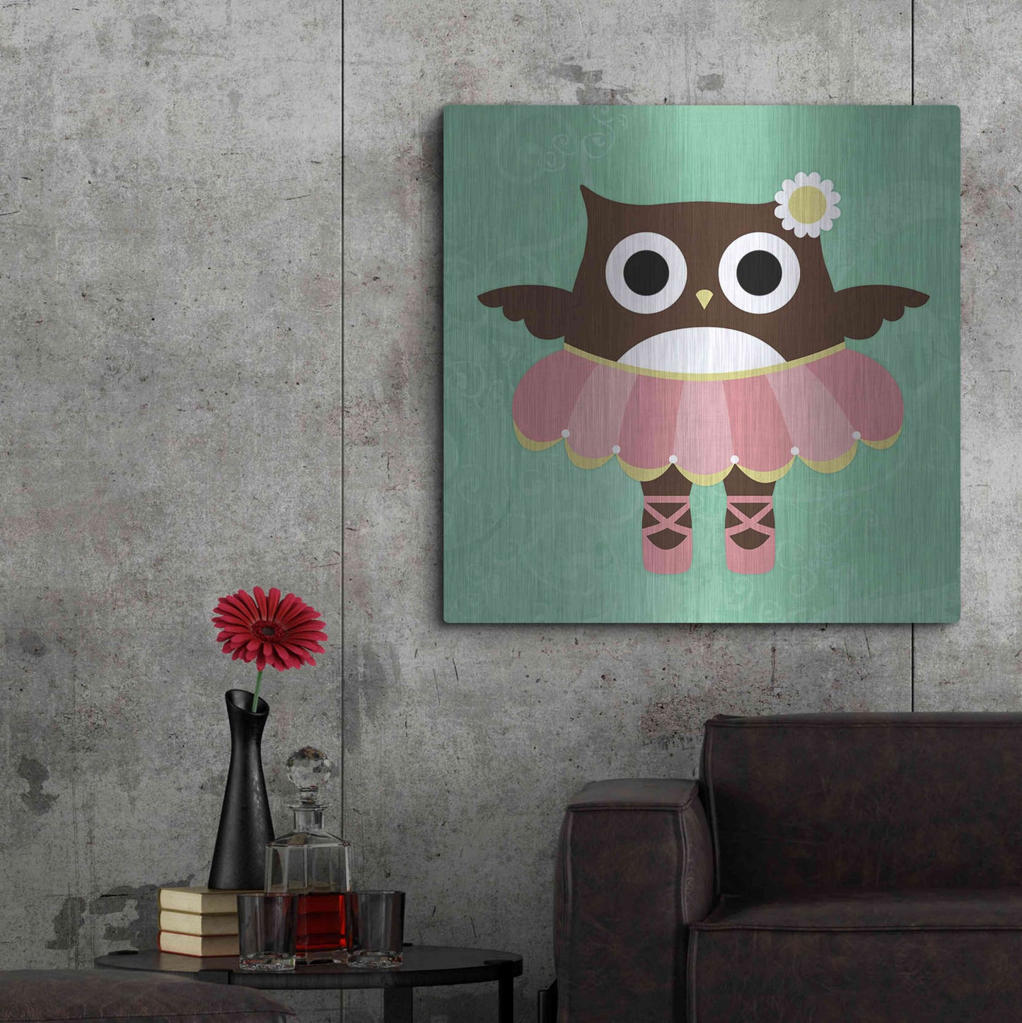 Luxe Metal Art 'Ballerina Owl' by Nancy Lee, Metal Wall Art,36x36