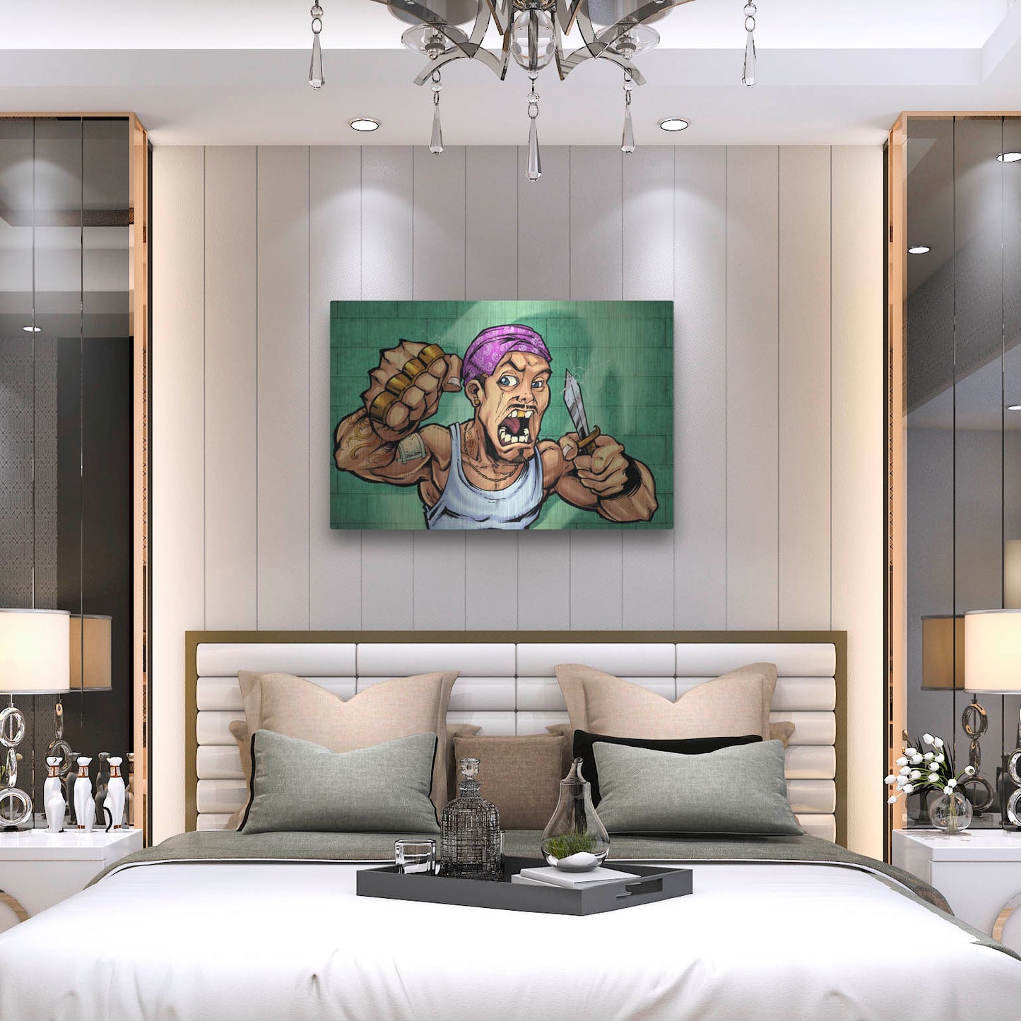 Luxe Metal Art 'Crook Character Thug' by Flyland Designs, Metal Wall Art,36x24