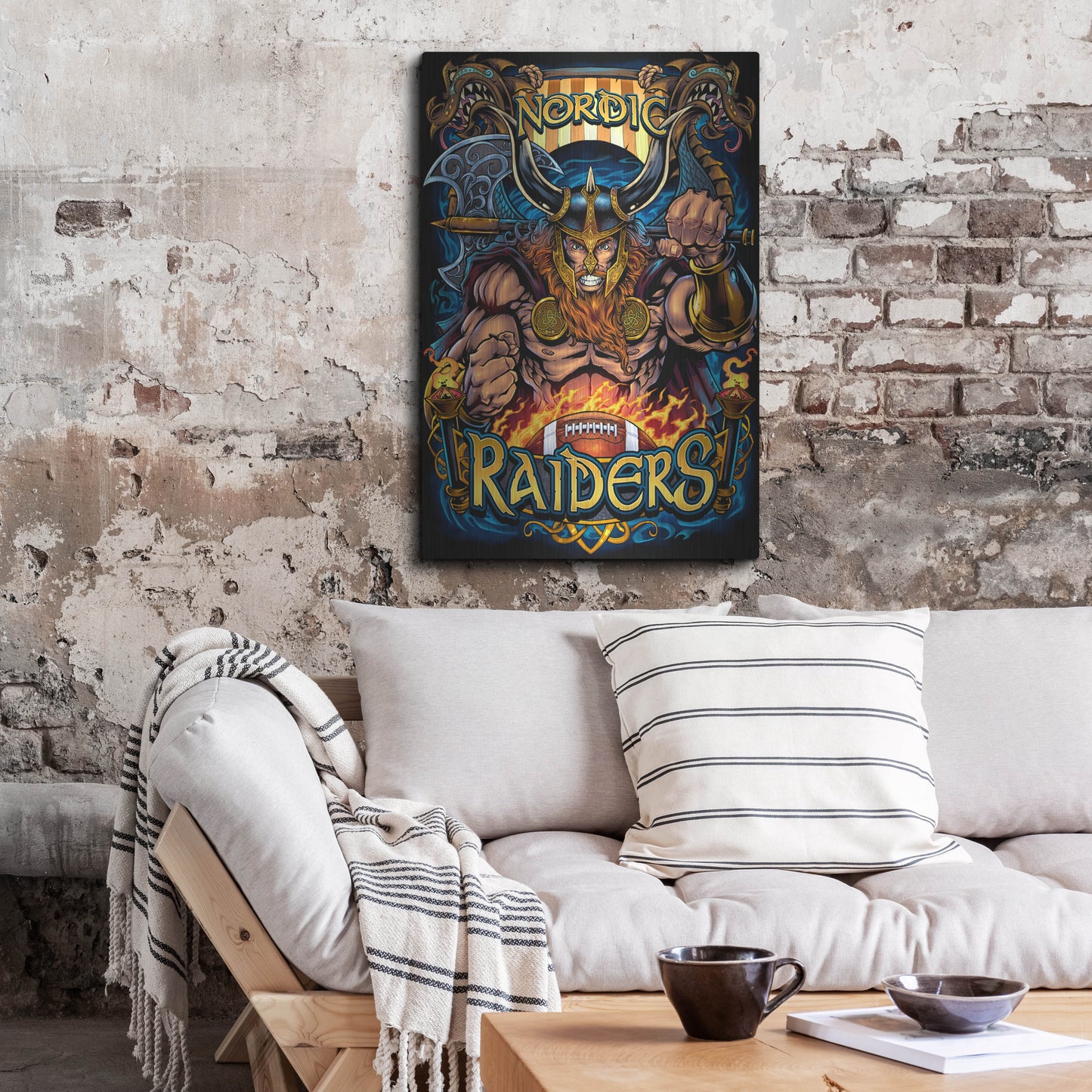 Luxe Metal Art 'Viking Sports Mascot' by Flyland Designs, Metal Wall Art,24x36