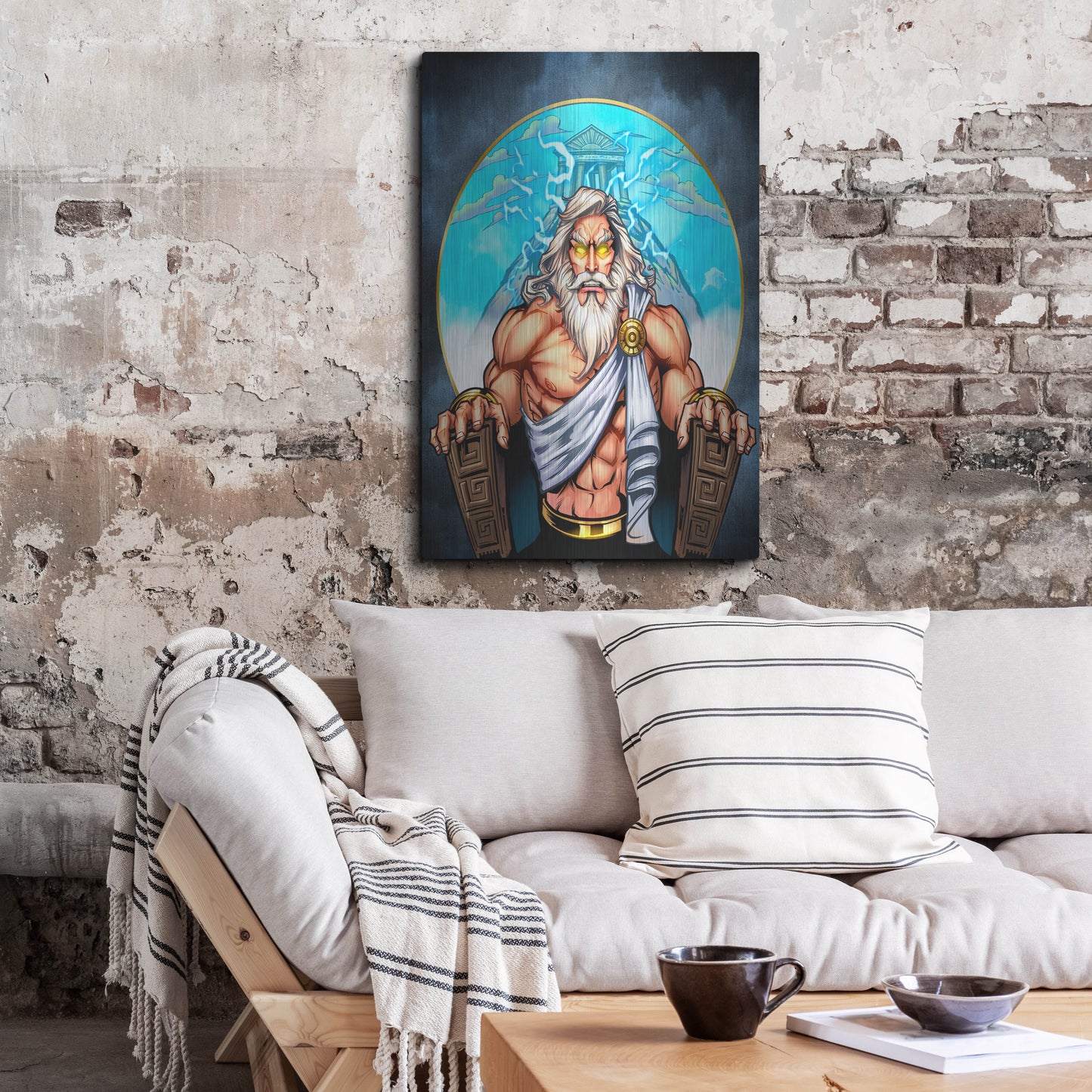 Luxe Metal Art 'Zeus On Throne' by Flyland Designs, Metal Wall Art,24x36