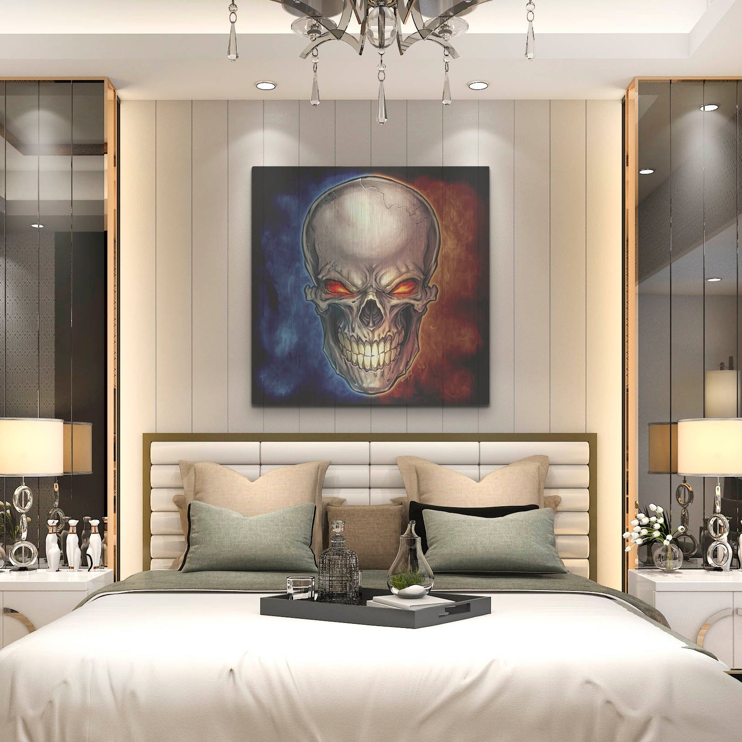 Luxe Metal Art 'Skull 2016' by Flyland Designs, Metal Wall Art,36x36