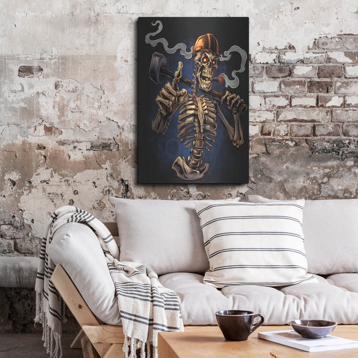 Luxe Metal Art 'Sledgehammer Skeleton Licensing' by Flyland Designs, Metal Wall Art,24x36