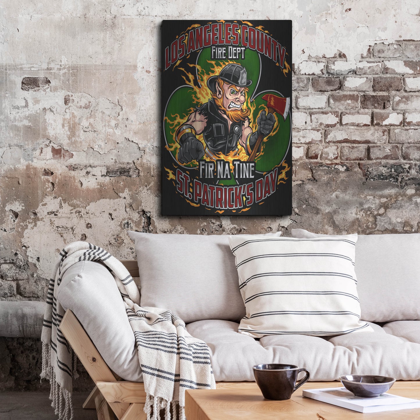 Luxe Metal Art 'Leprechaun fire-fighter 2016' by Flyland Designs, Metal Wall Art,24x36